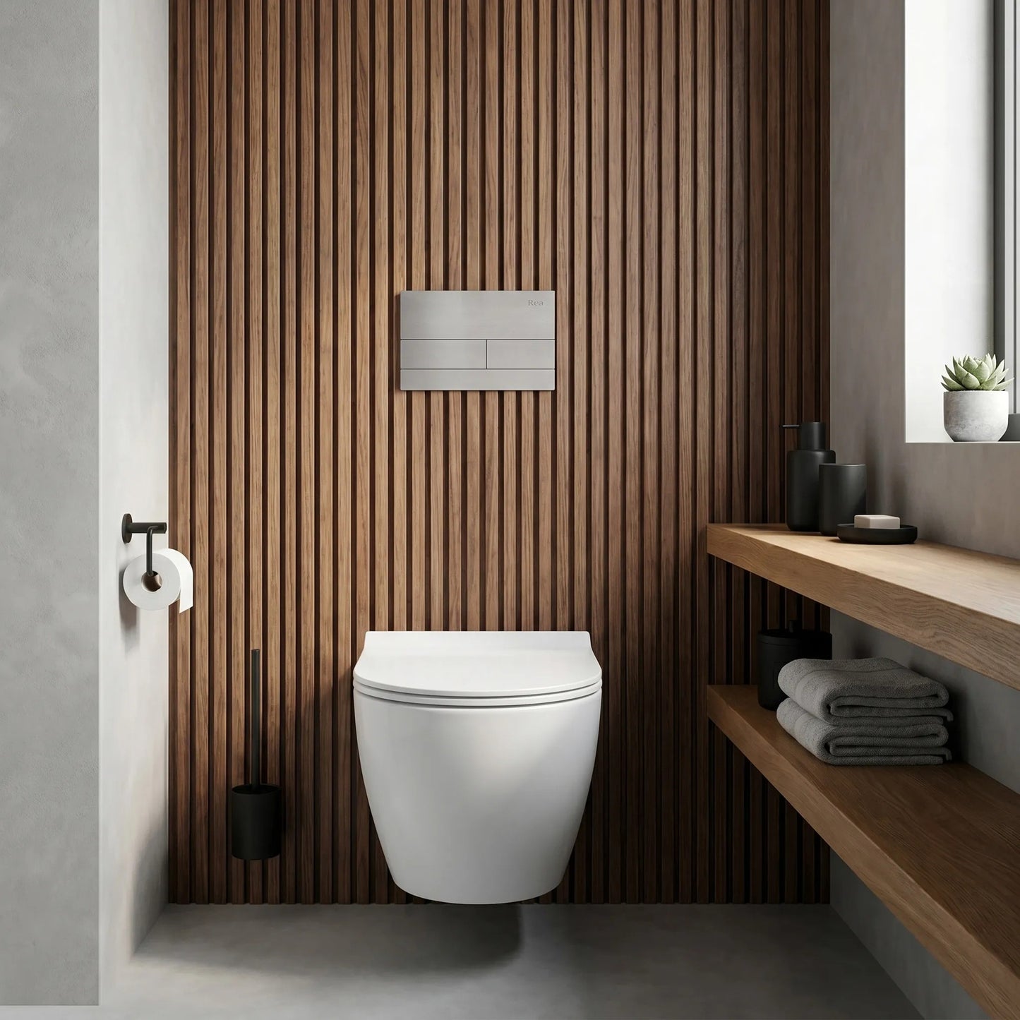 Set Cadru Îngropat Slim 024N Pentru WC Cu Buton T Brush Steel 8