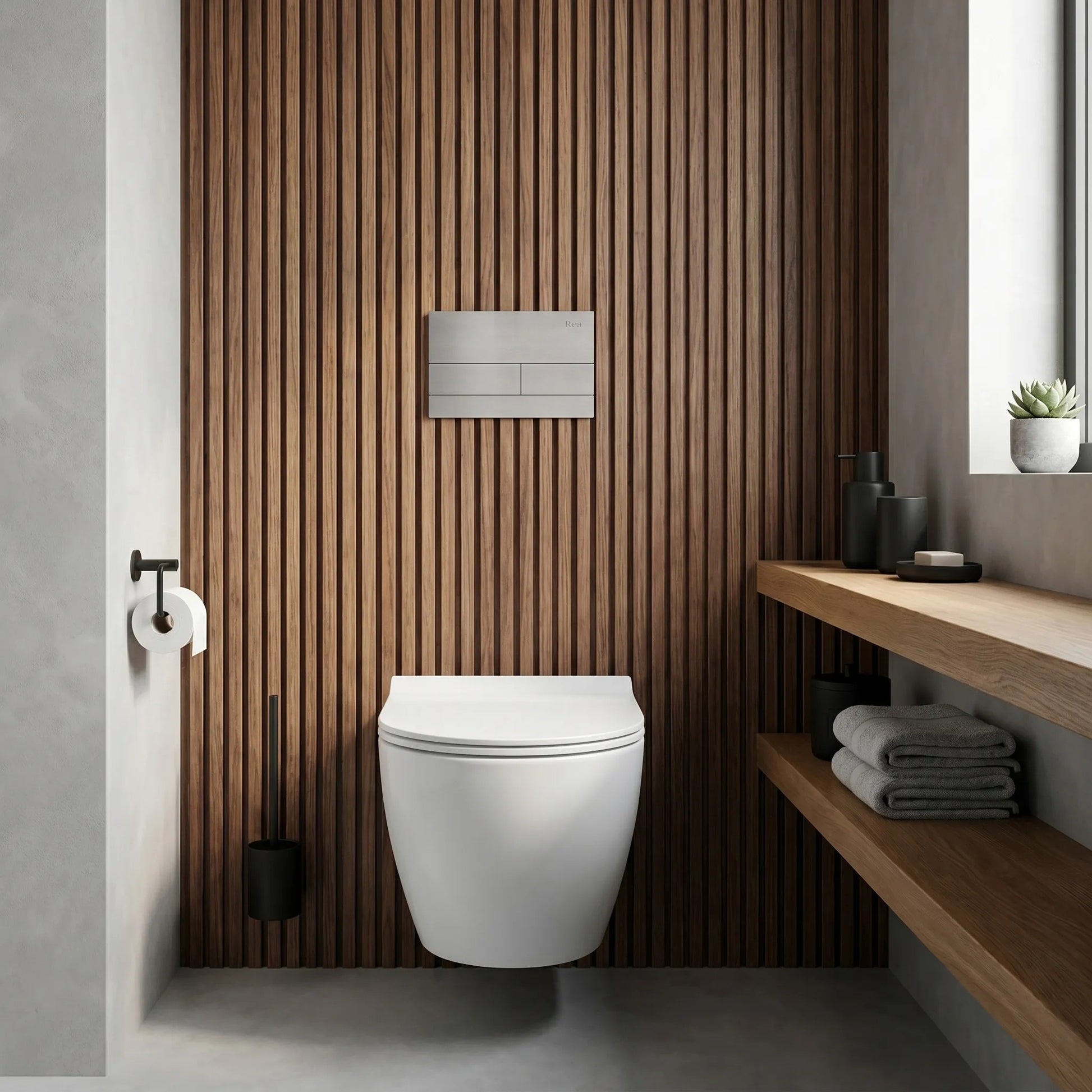 Set Cadru Îngropat Slim 024N Pentru WC Cu Buton T Brush Steel 8