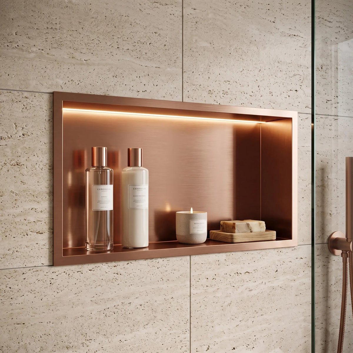 RAFT BAIE INCASTRAT PERETE LED 30x60 Brush Copper 8