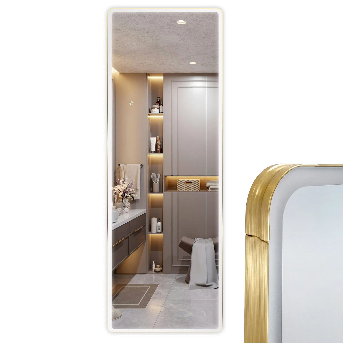 Oglindă LED Classico 60x170cm Brush Gold 8