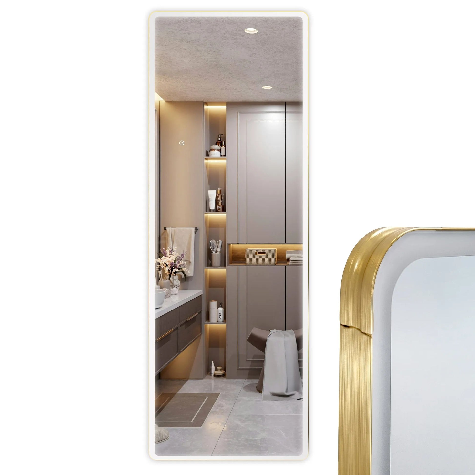 Oglindă LED Classico 60x170cm Brush Gold 8