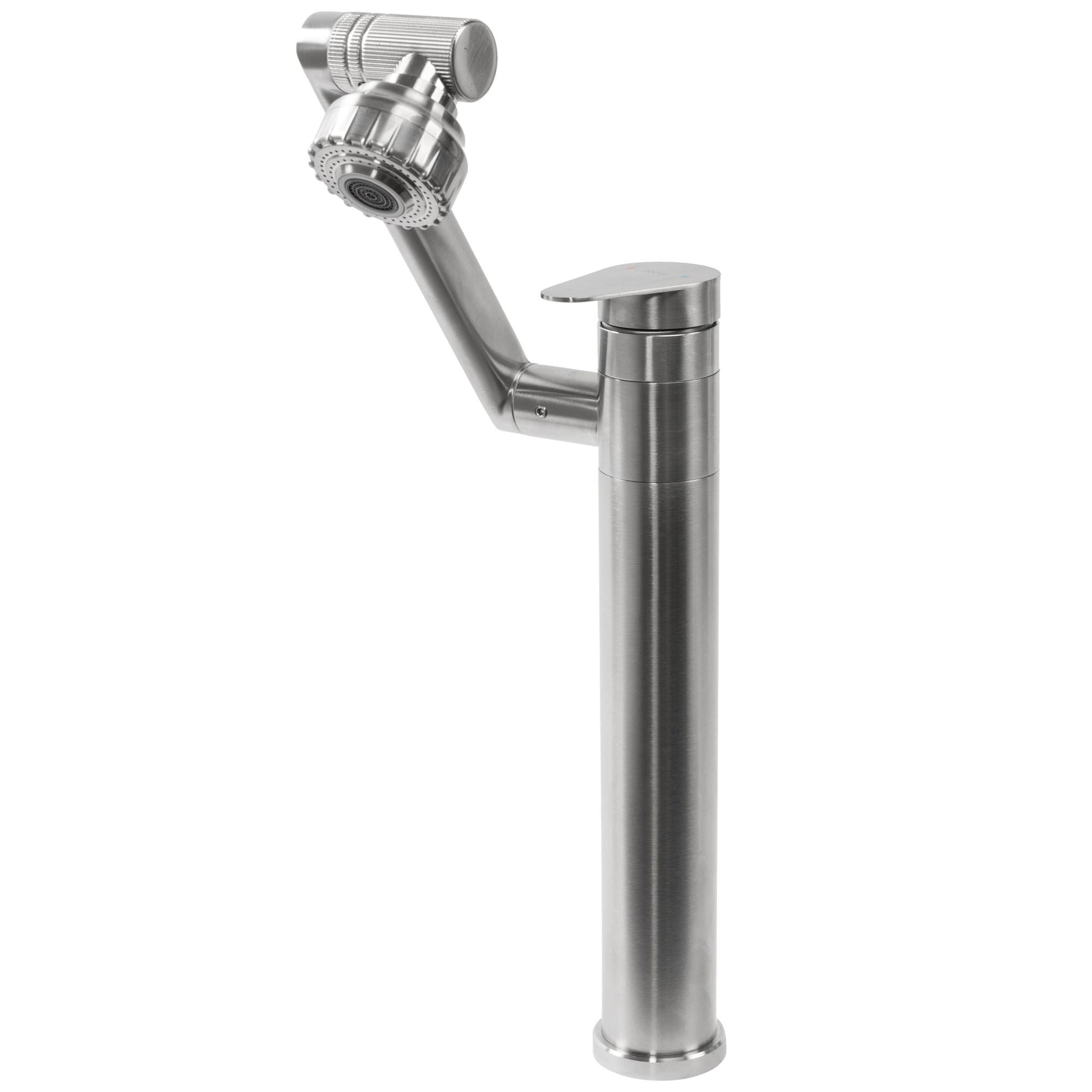 Baterie pentru baie Rea PACO Nickel Brush INOX High  6