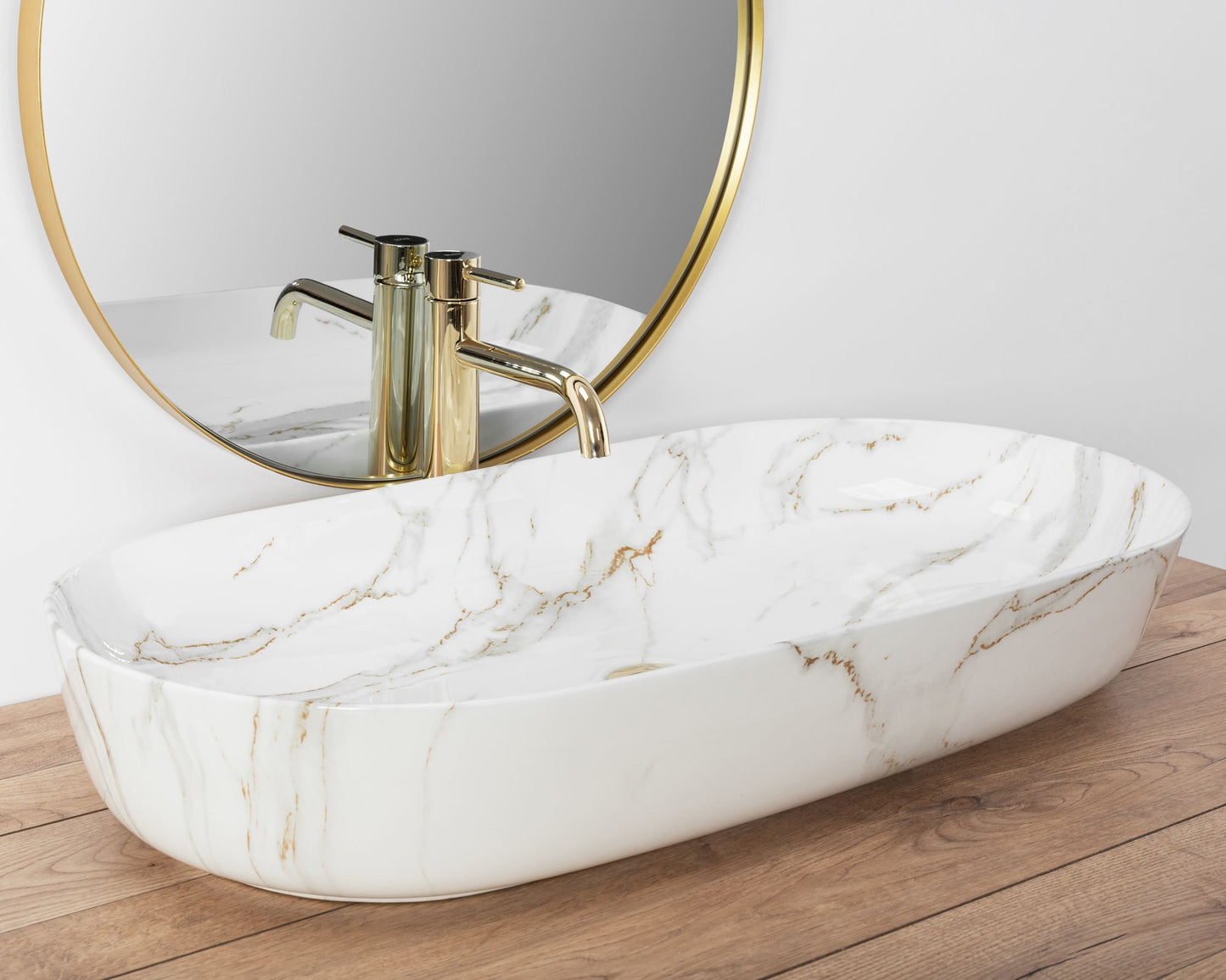 Lavoarul REA CLEO 81 Shiny Aiax din ceramică  3