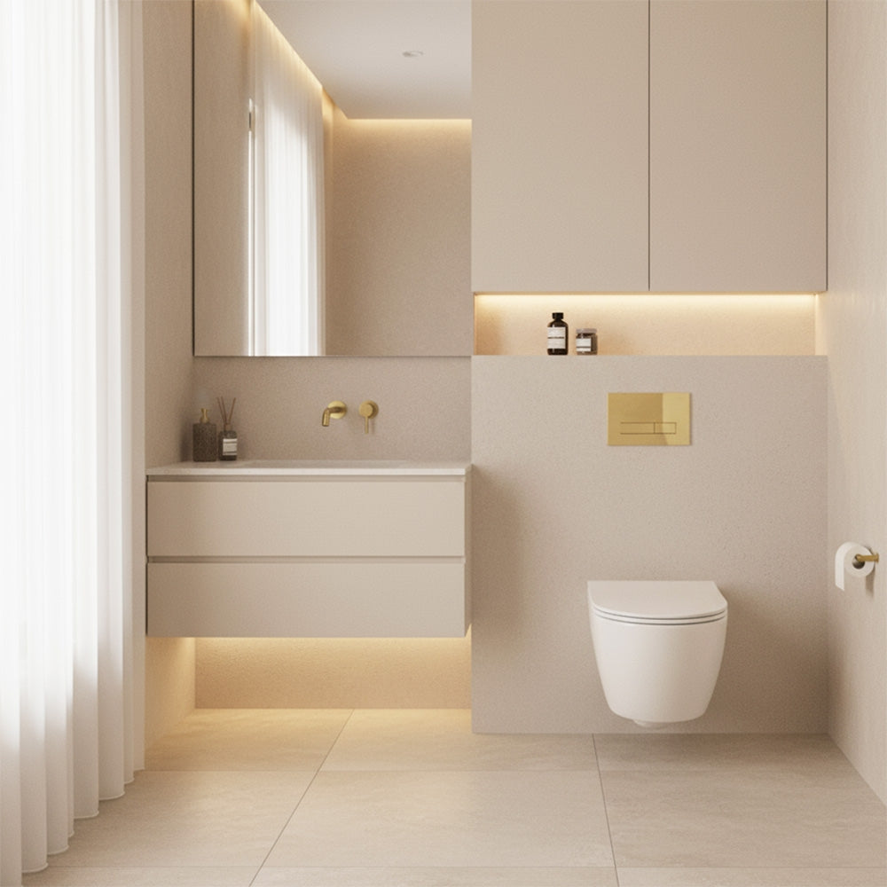 Cadru Wc Încastrat Rea Cu Buton Hd Gold  9