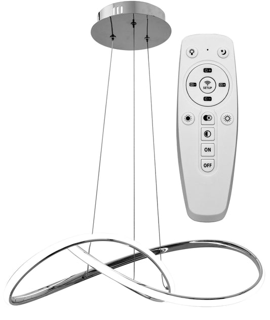 Lampă de tavan Inel suspendat LED moderna + telecomandă APP393-CP Chrome  1