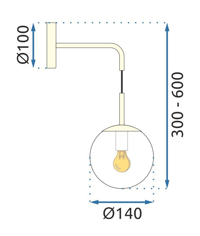 Lampa de perete din sticla Gold APP685-1W  6