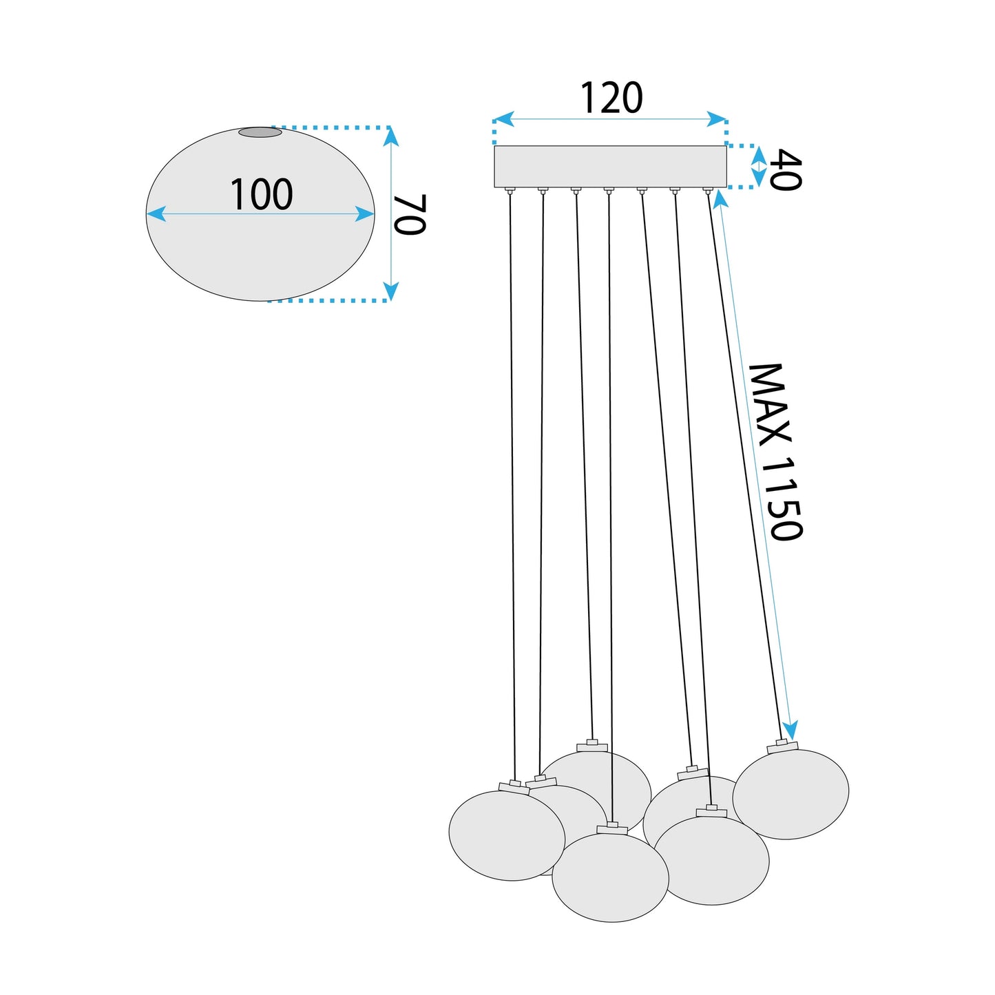 Lampă Suspendată Ms021-7cp Chrome  8