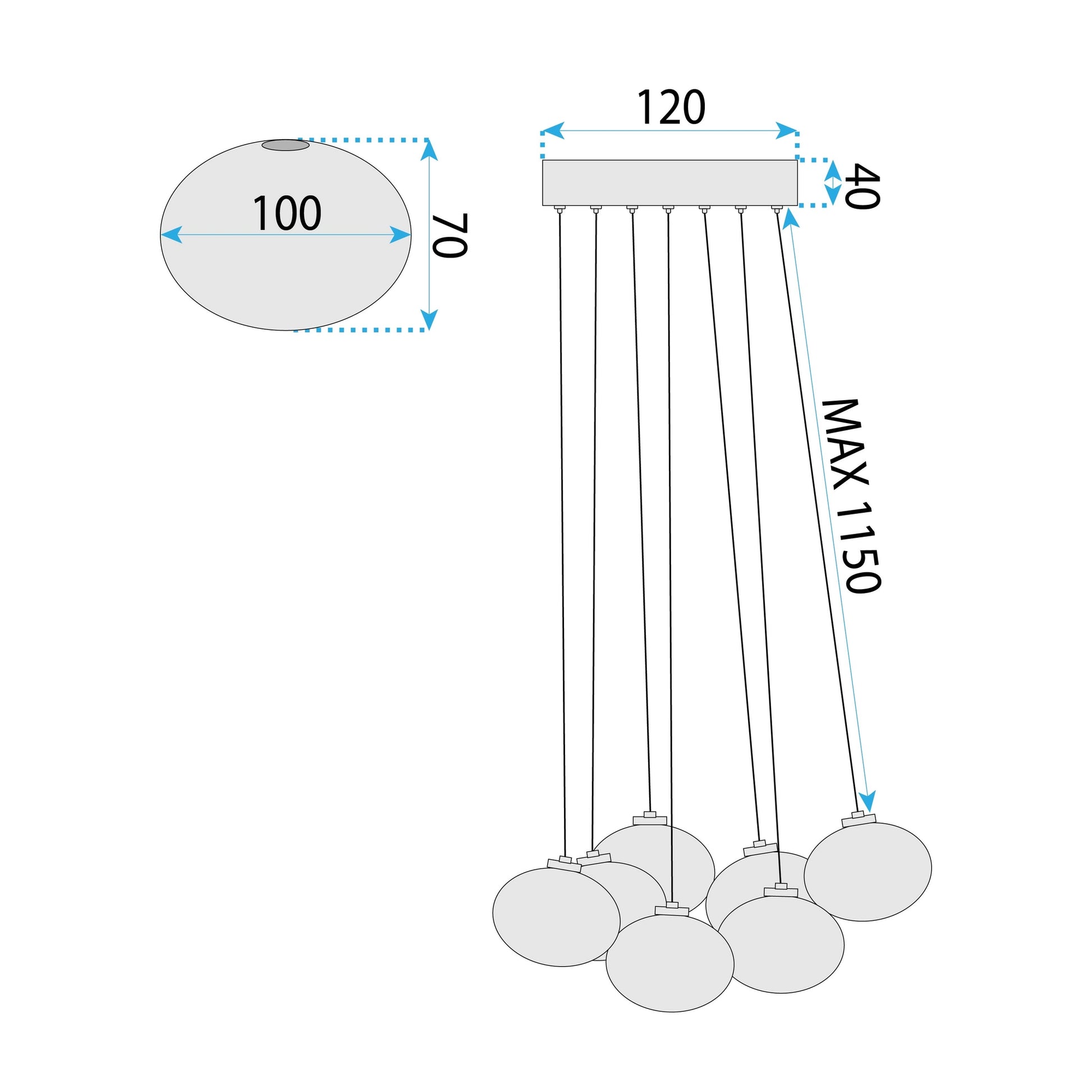 Lampă Suspendată Ms021-7cp Chrome  8