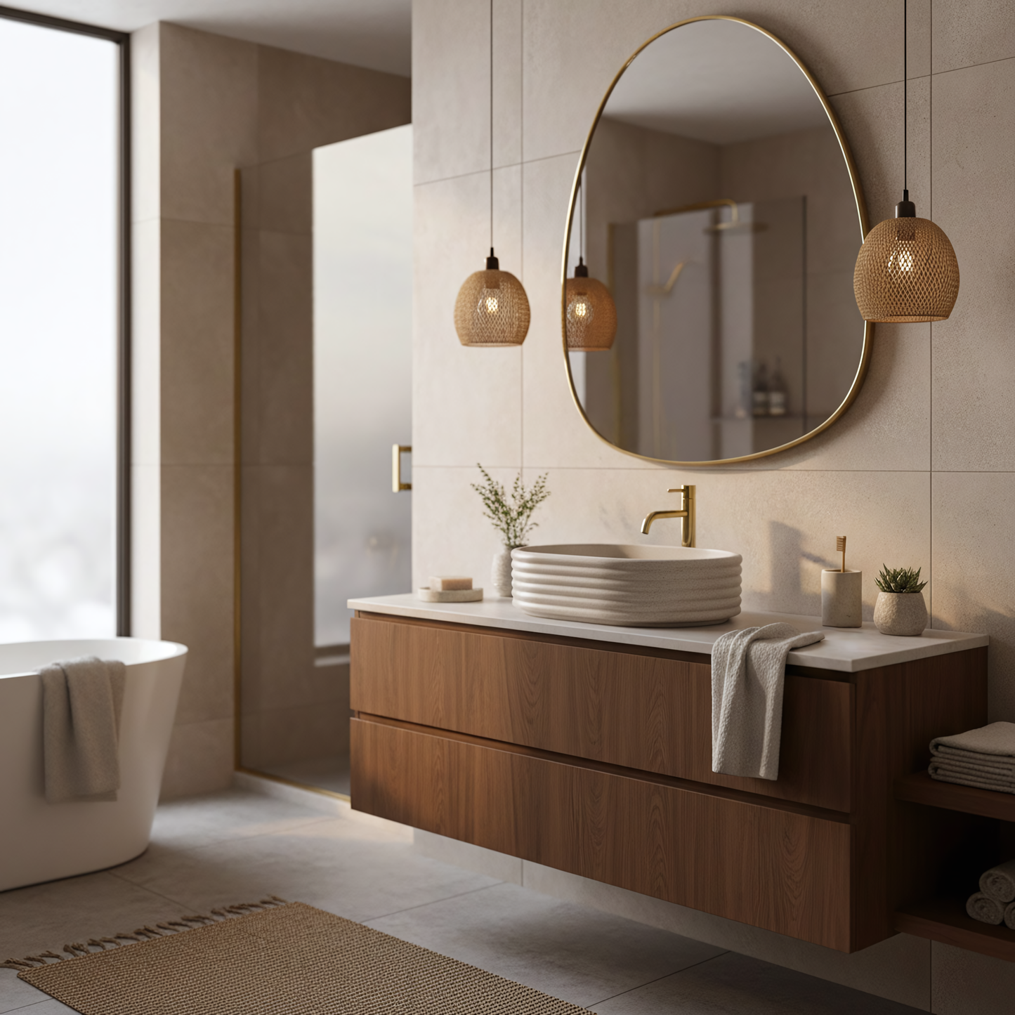Lavoar pe blat Nicoletta Beige  8