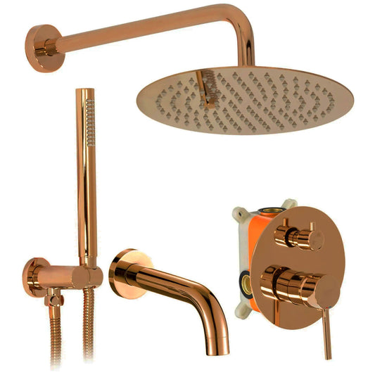 Set de duș incastrat Rea Lungo Copper Auriu cu BOX  1