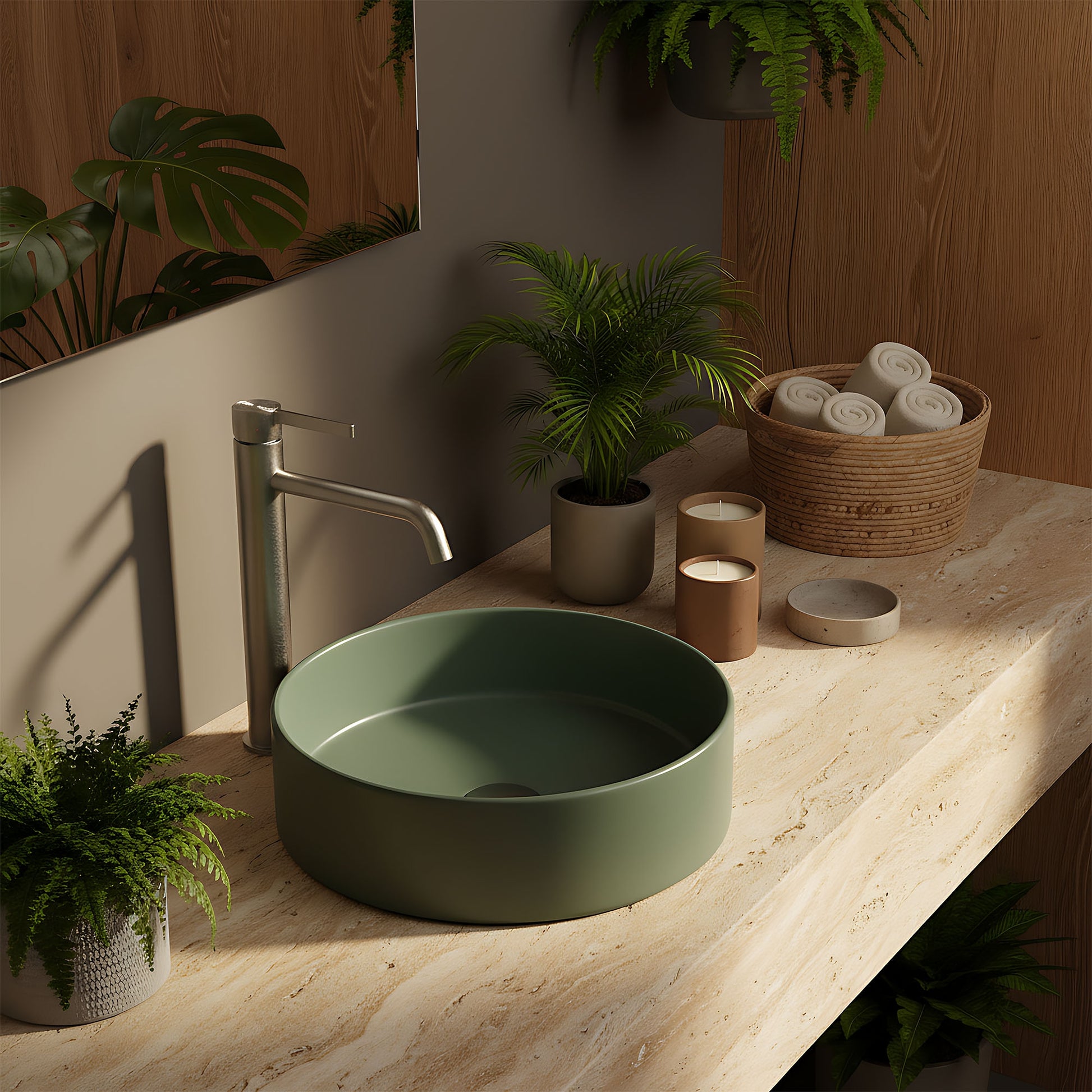 Baterie Pentru Baie Rea Foster Brush Nickel High  3