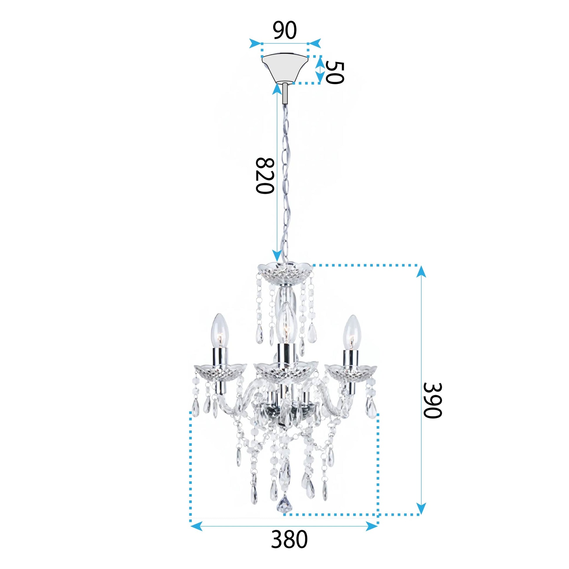 Lampă Suspendată Ebt006-3cp Transparent  6