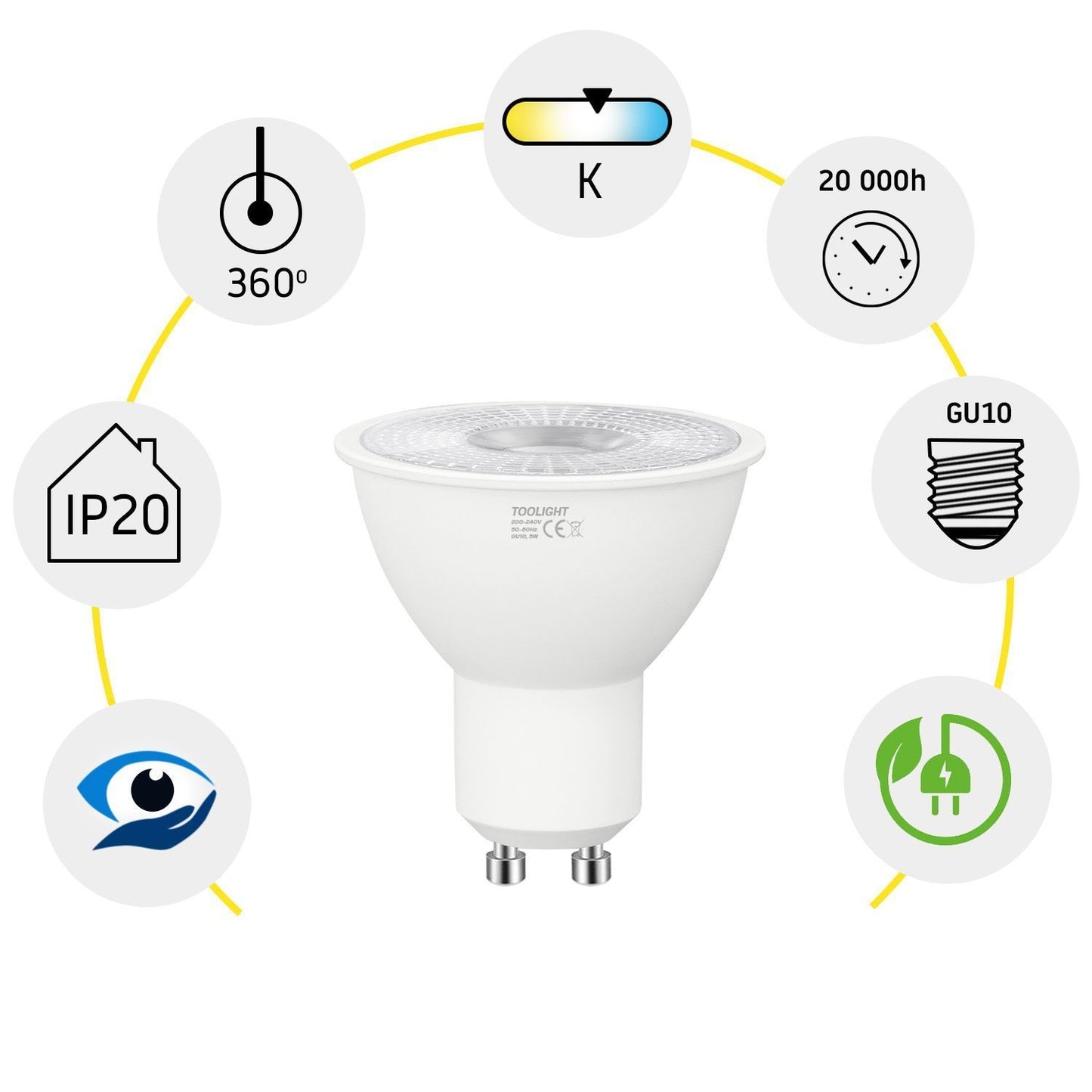 Bec cu LED RSL042 GU10 5W Cold  2