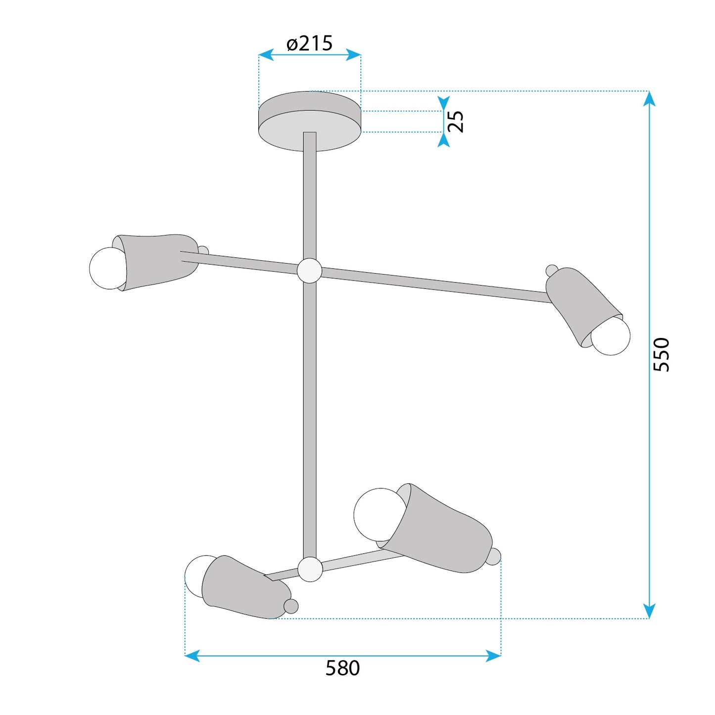 Lampa APP1708-4CP Black + Gold  10