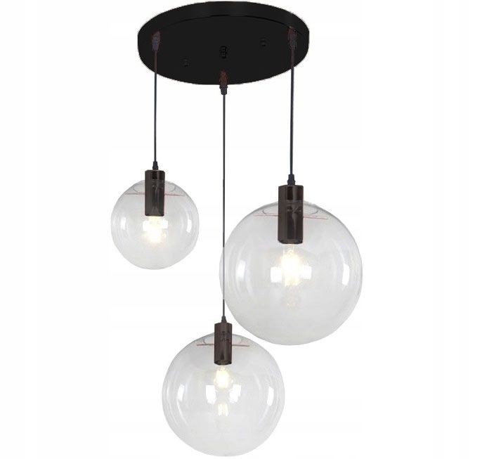Lustra suspendata din sticla Lassi Black 20 + 25 + 30 cm 1