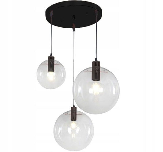 Lustra suspendata din sticla Lassi Black 20 + 25 + 30 cm 1