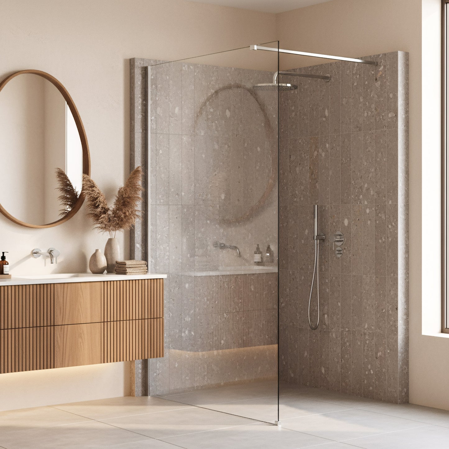 Paravan De Dus Rea Flexi Transparent / Chrome 90  2