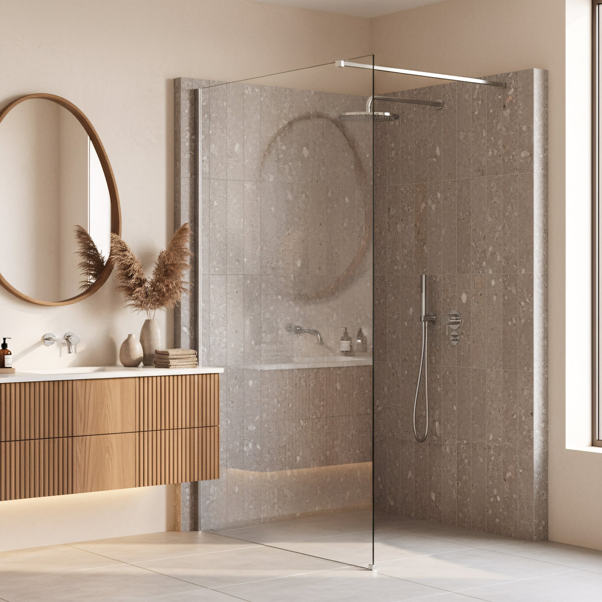 Paravan De Dus Rea Flexi Transparent / Chrome 90  2