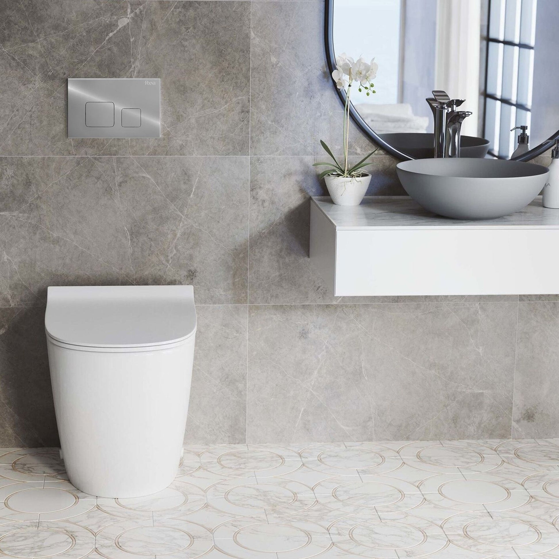 Cadru Set incastrat pentru vas WC cu buton F Crom  2