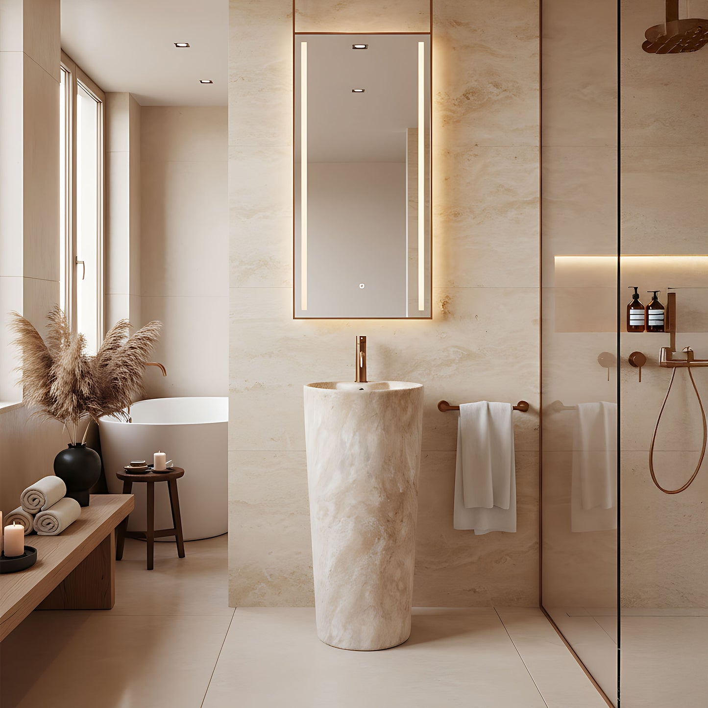 Lavoar Freestanding De Sine Stătător Ceramic Rea Blanka Savana Matt  8