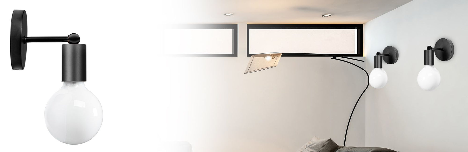 Lampă de perete din metal Mat negru 392205  4