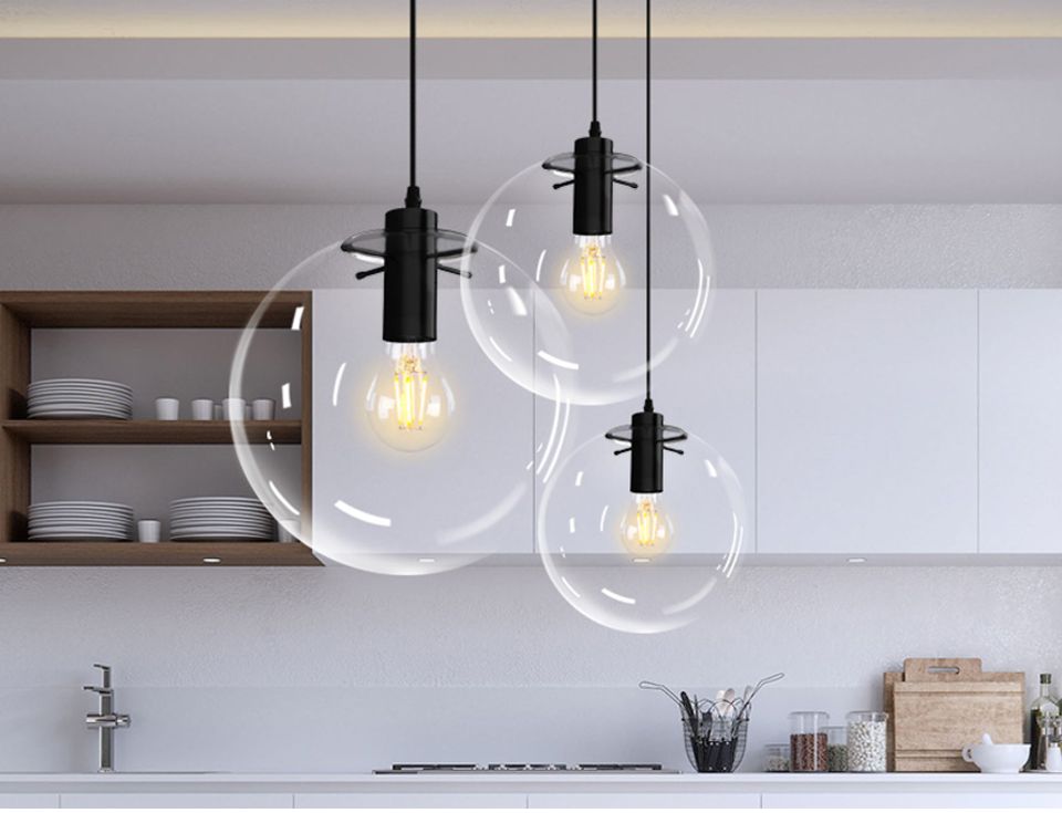 Lampă suspendată din sticlă Lassi Black 20 cm APP306-1CP  2