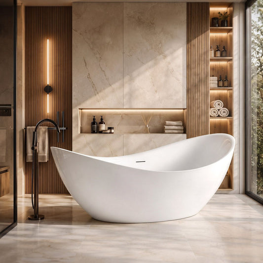 Cadă Freestanding Rea Maris 180 Capac Dop Alb 1