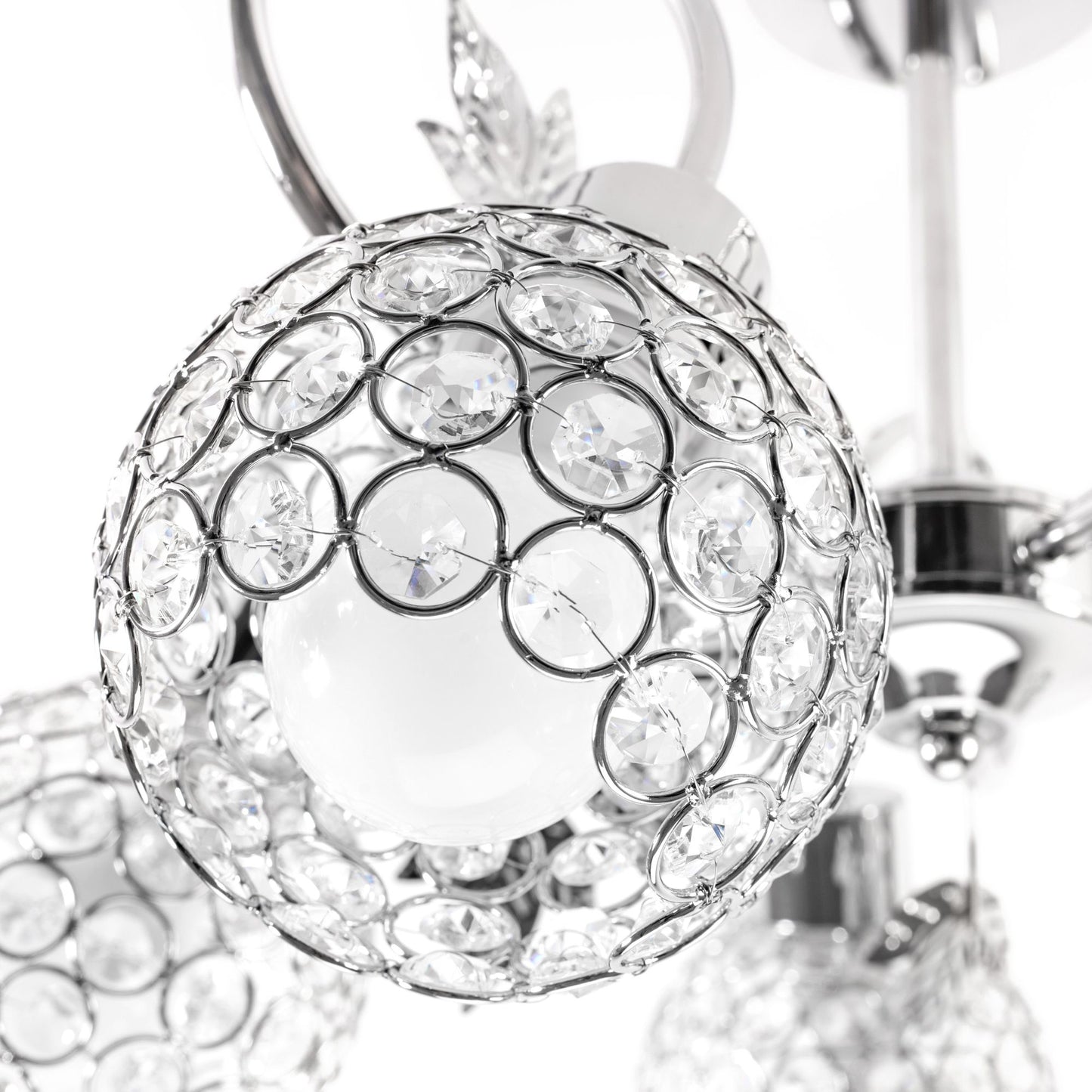 Candelabru cu lampă de cristal cu frunze metalice APP636-5C  2