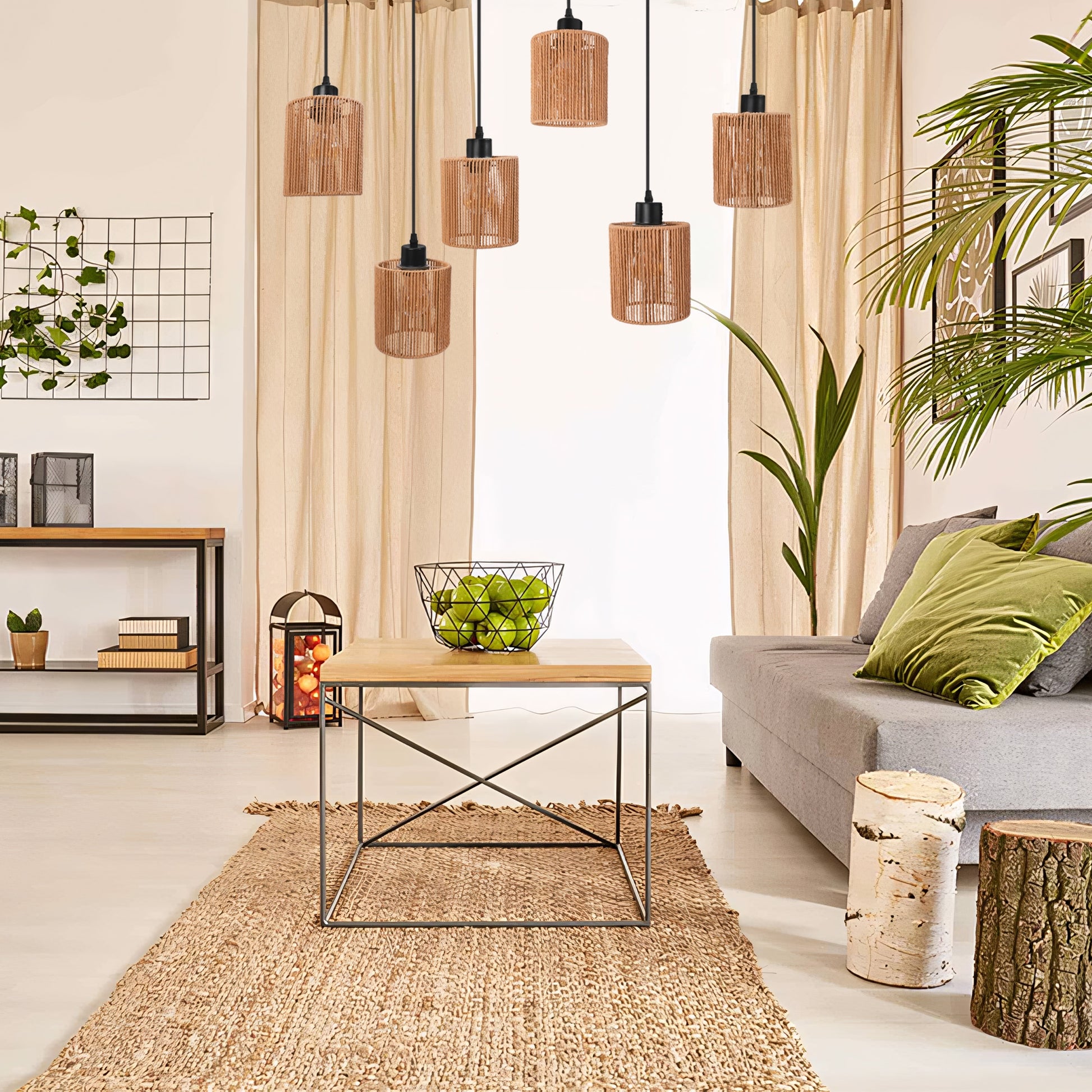Lampă Suspendată APP1822-6CP Nature Black  2