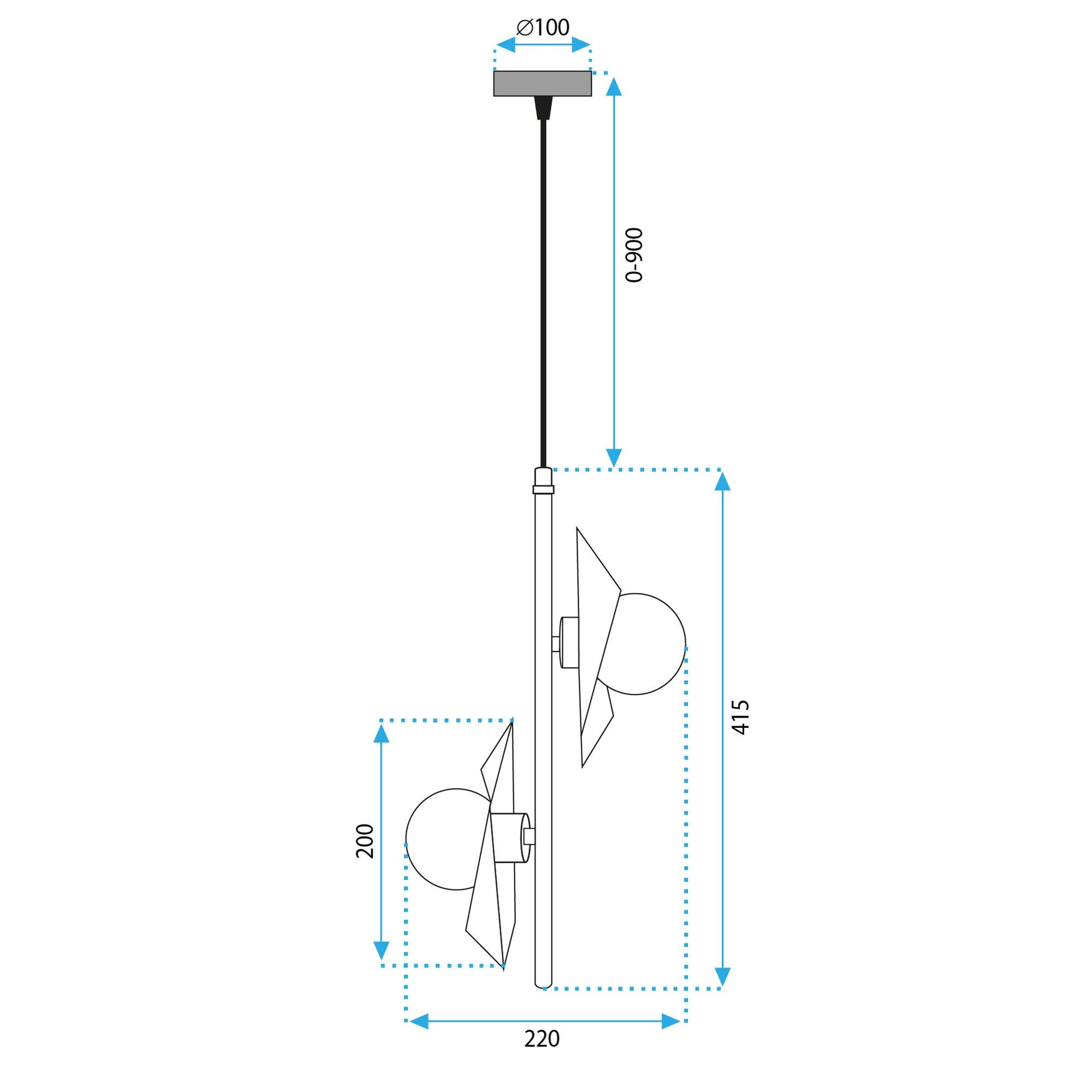 Lampă de tavan APP1410-CP BLACK GOLD  9