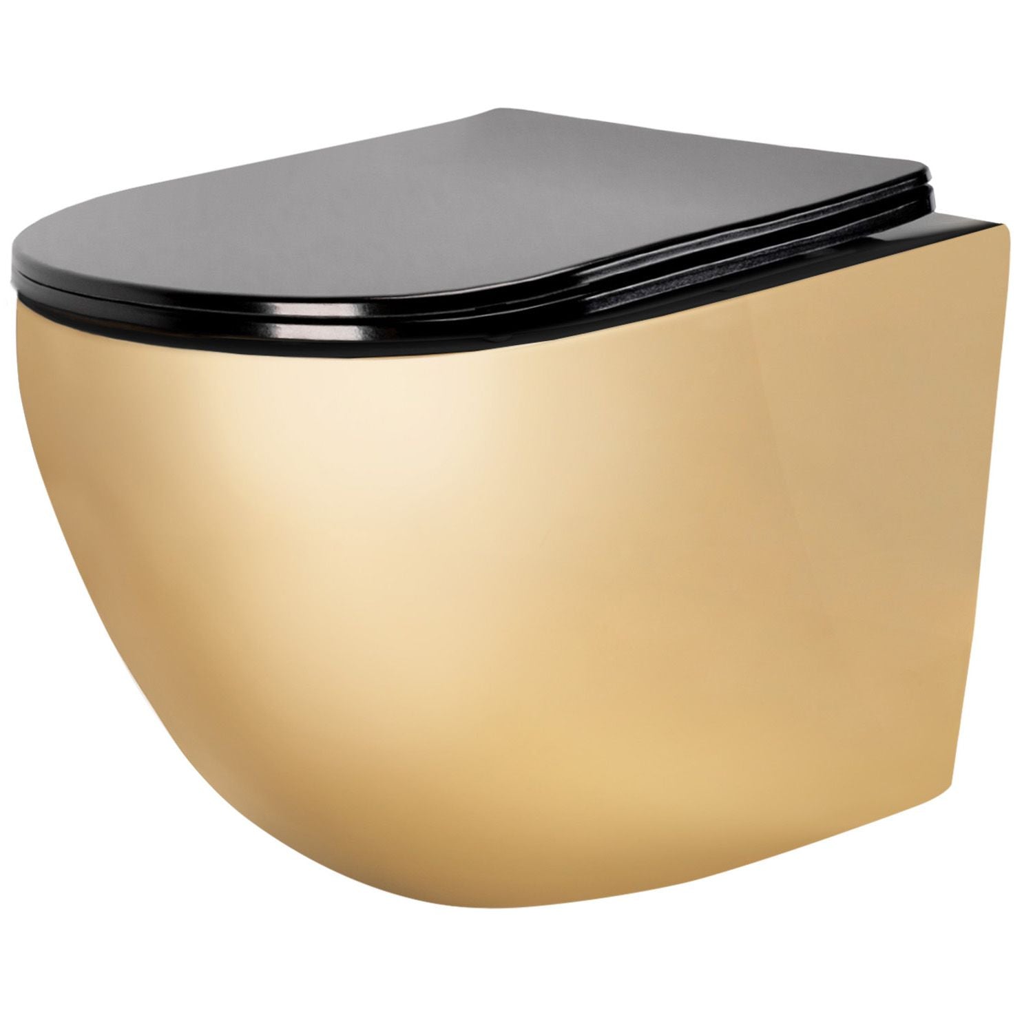 Vas WC suspendabil Carlo Mini Flat Gold/Black  1