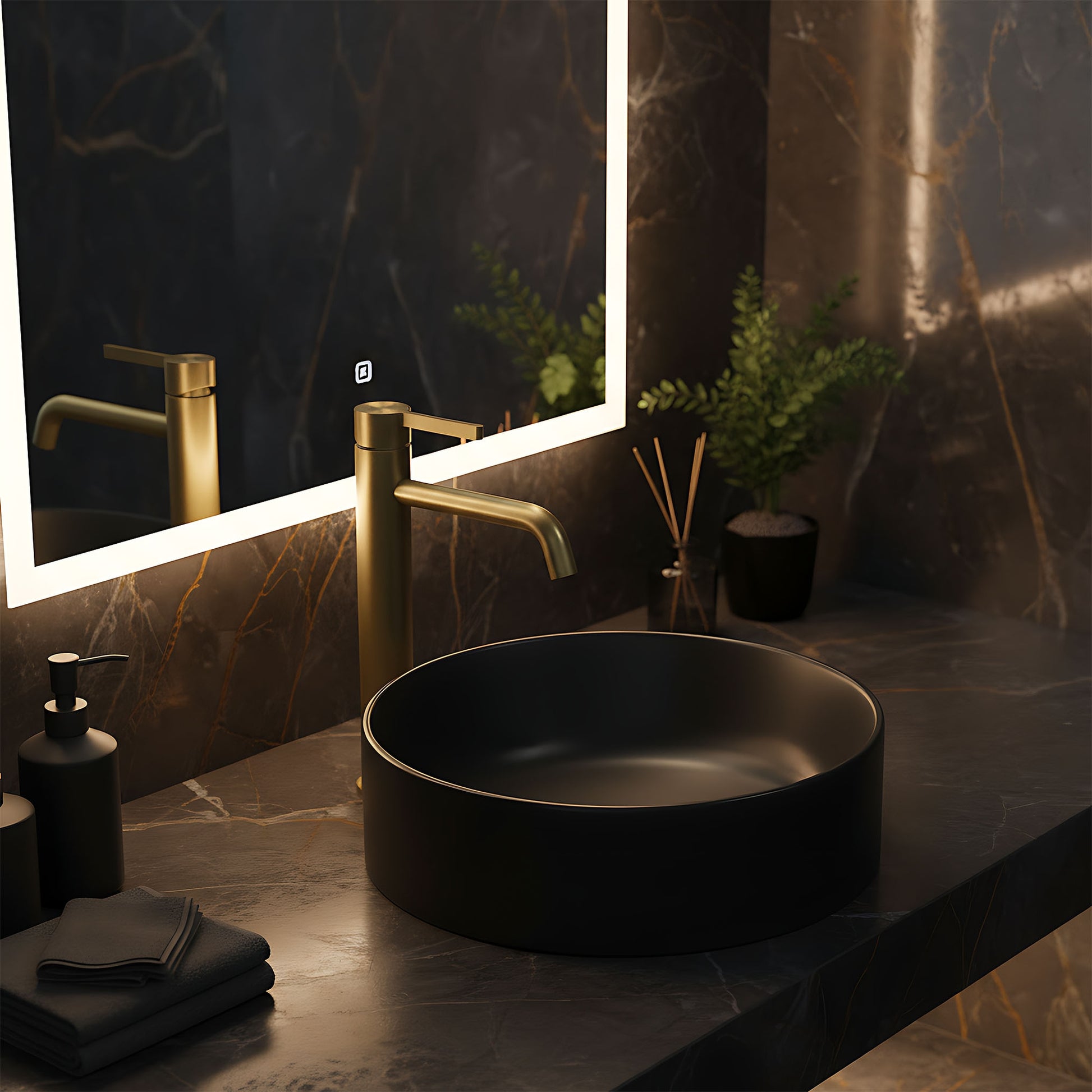 Baterie Pentru Baie Rea Foster Brush Gold High  11