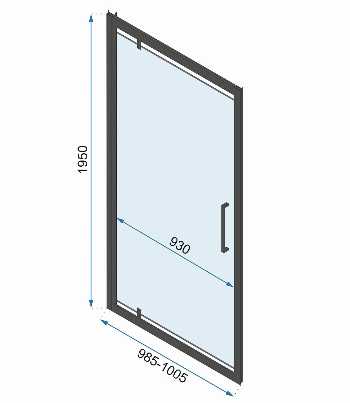 Cabina dus REA Rapid Swing Chrome Usa:100 x Perete:100 7