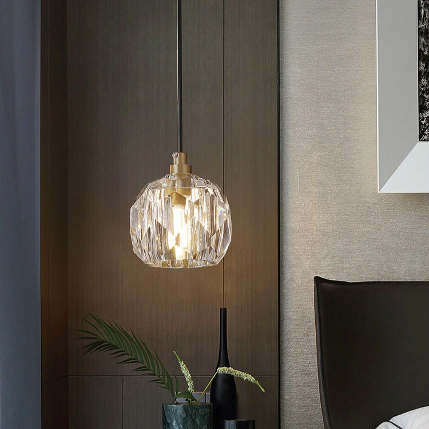 Lampă de tavan din cristal neagra APP586-1CP  6