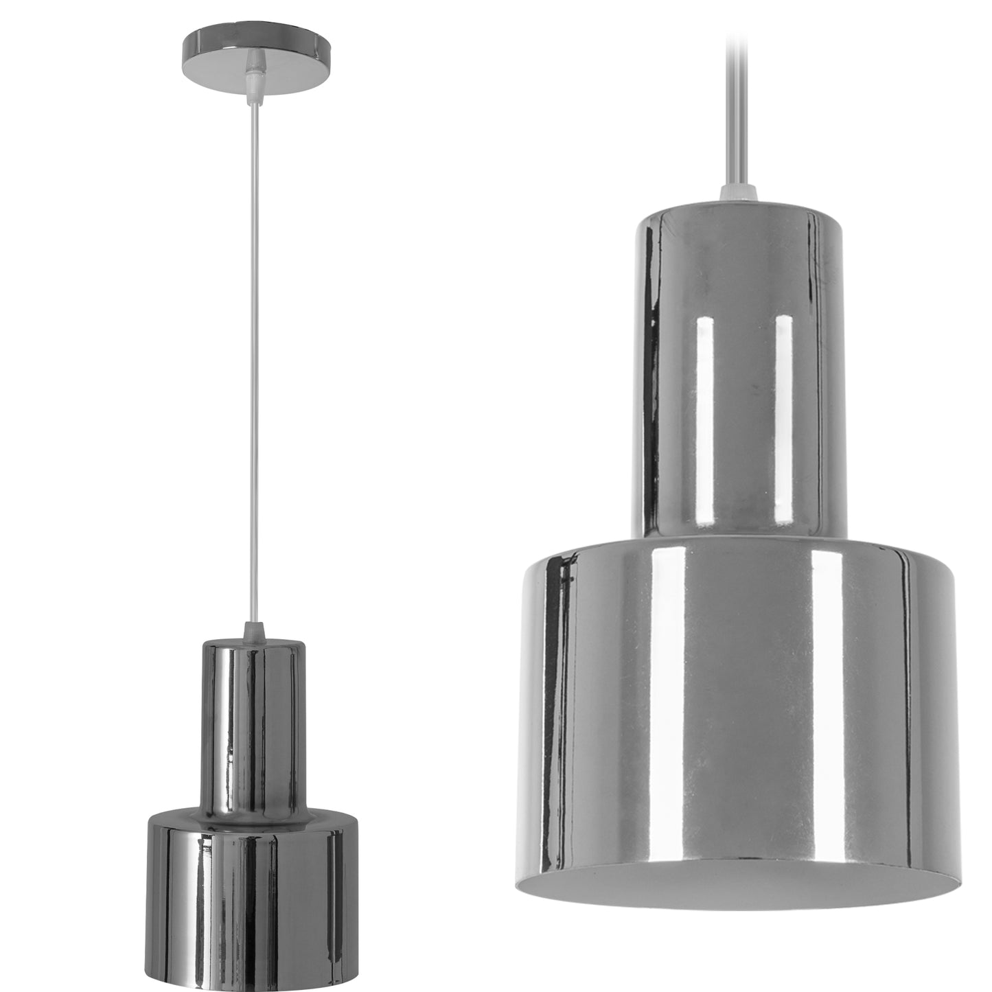 Lampă De Tavan Modernă Din Metal Cromat Argintiu  1