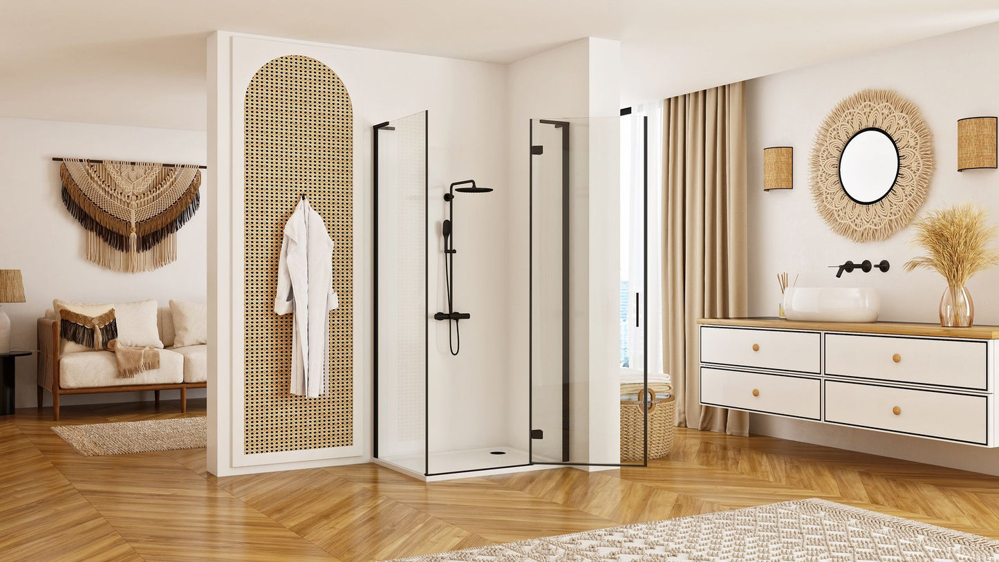 Cabina dus REA Hugo Black 100x90  3