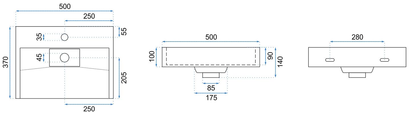 Chiuvetă Din Conglomerat Goya 50cm + Cadru  5