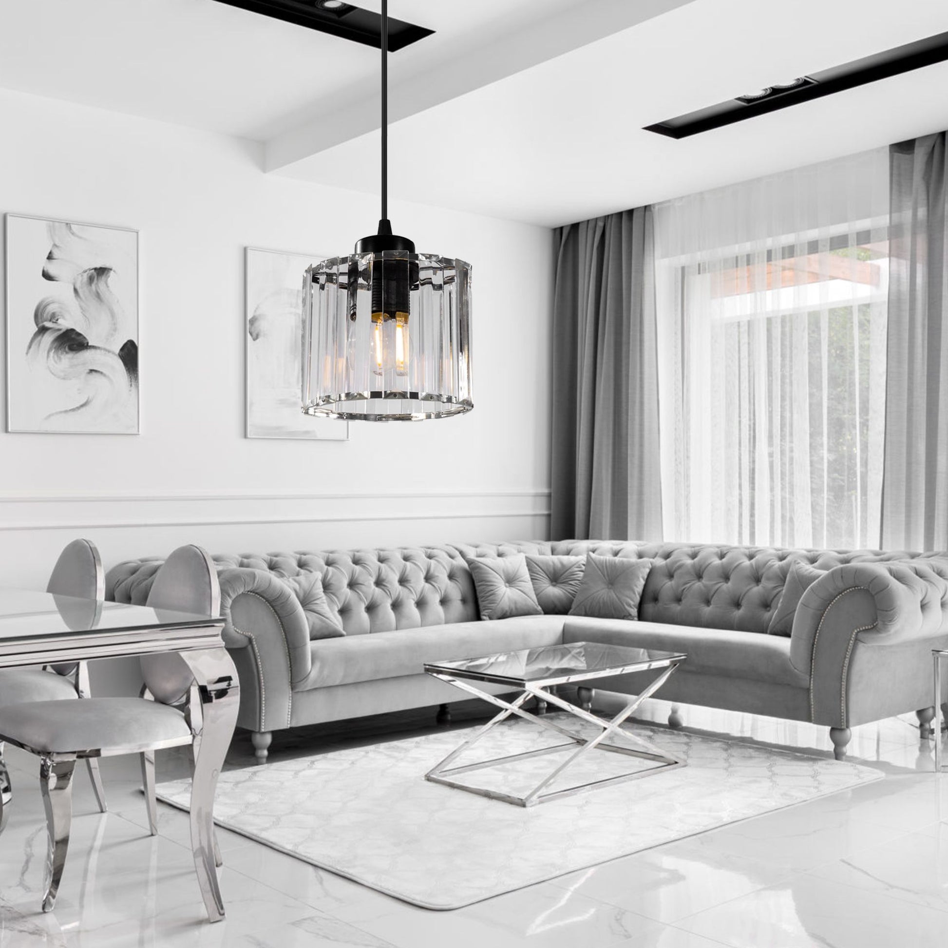 Lampă de tavan din cristal negru APP511-1CP  7