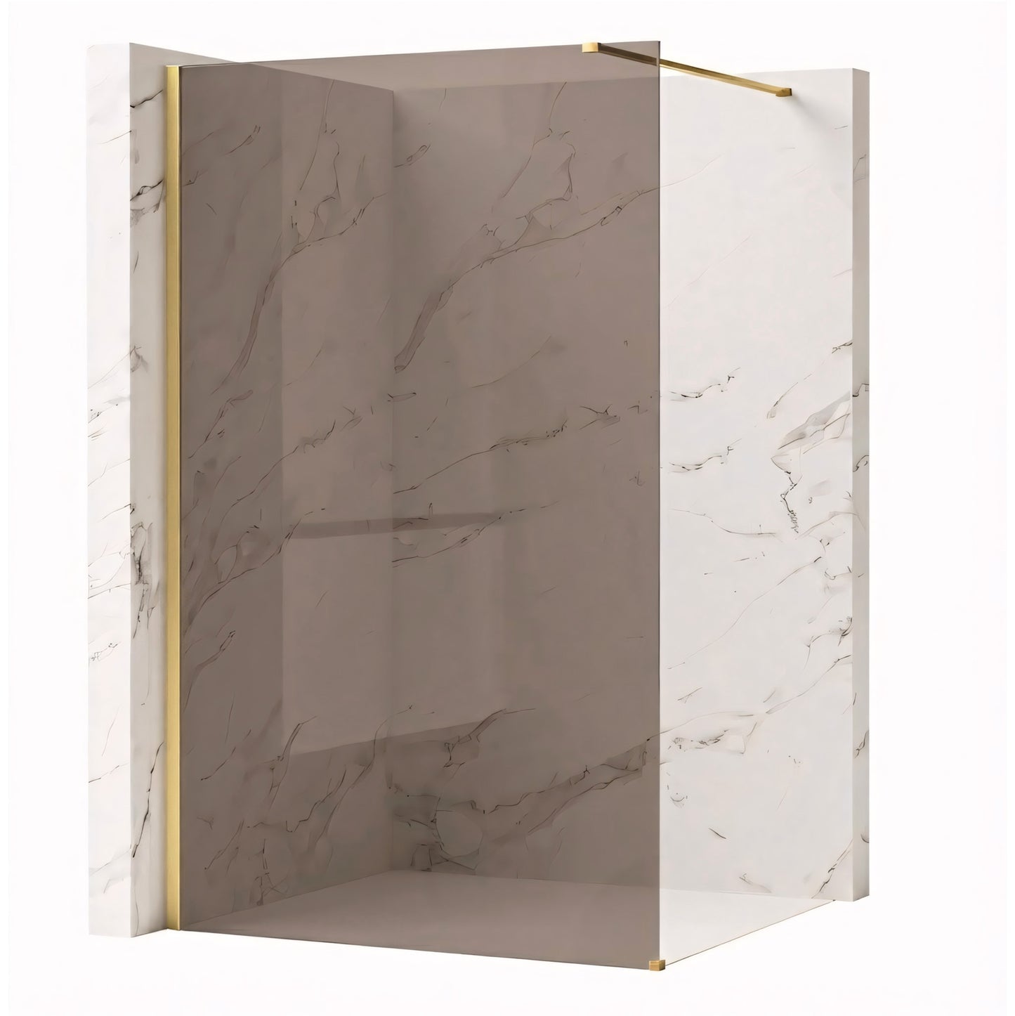 Paravan de dus Rea Flexi Brown / Brush Gold 80  1