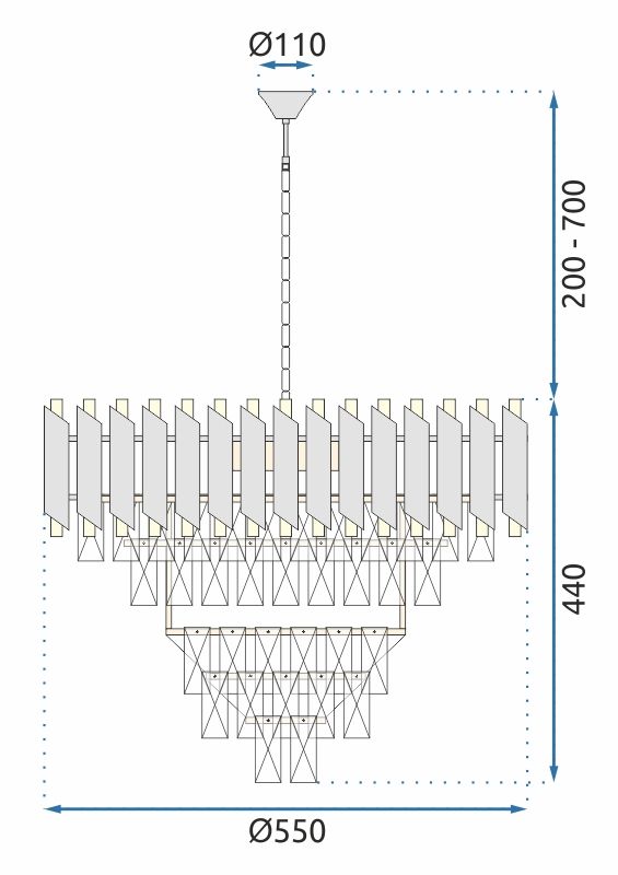 Lampă suspendată Cristal APP1058-CP  10