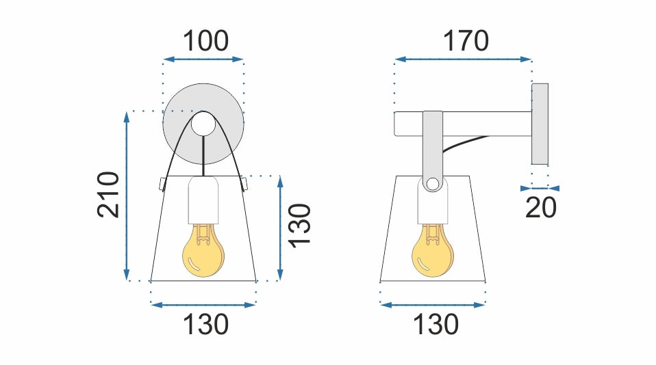 Aplica De Perete Din Metal Cu O Curea Alba APP467-1W  6