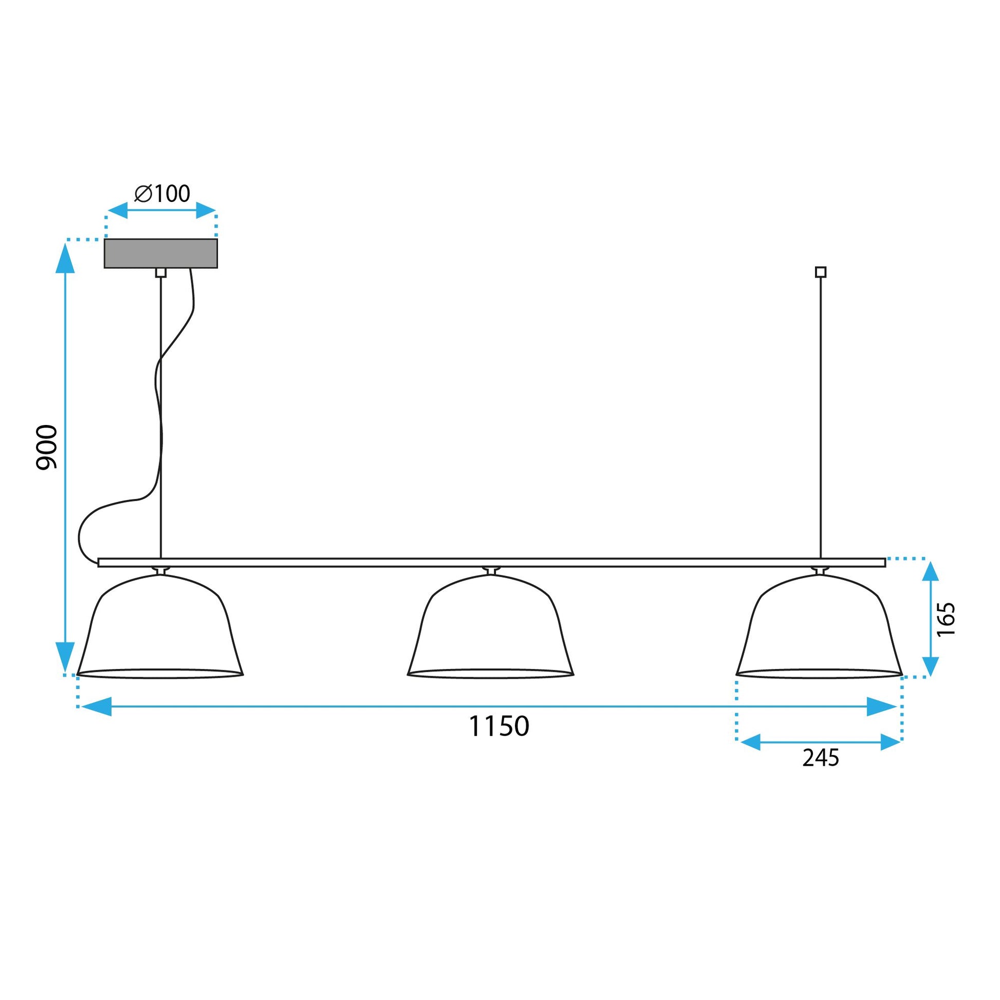 Lampă de tavan APP1478-3CP BLACK  7