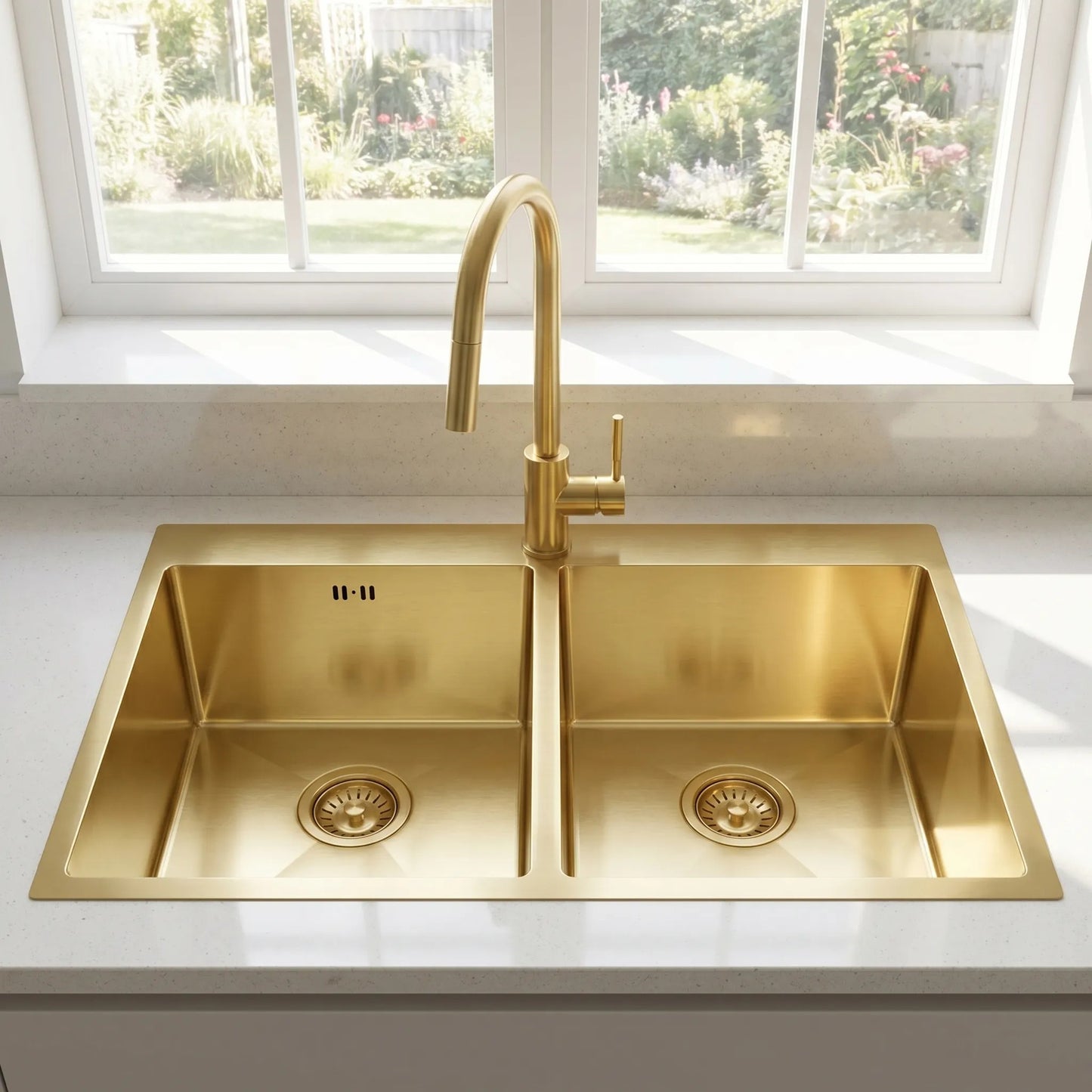 Chiuvetă inox Joel BRUSH GOLD fără robinet de bucătărie 9