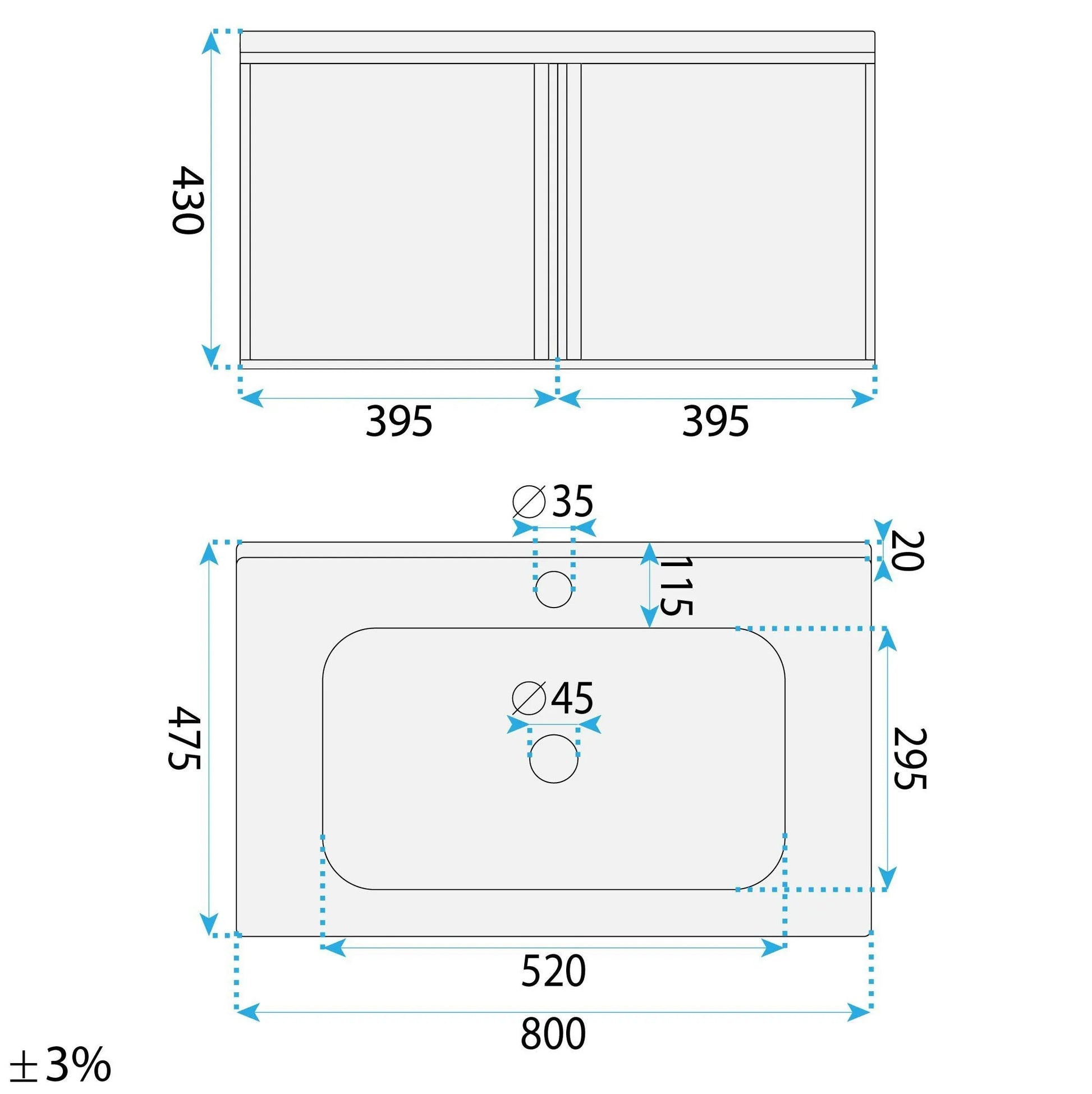 Set mobilier de baie cu lavoar Gama T25023 KJM 80CM  9