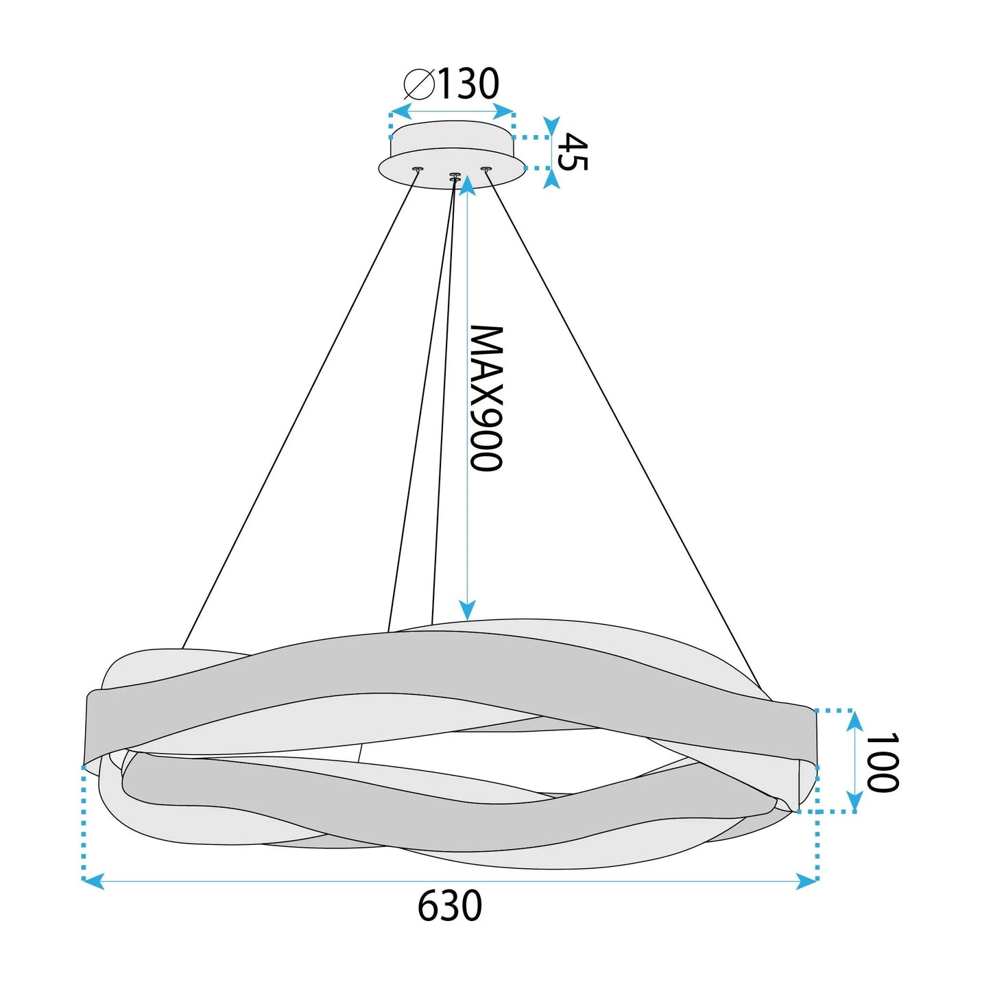 lampă suspendată LED APP1802-CP Brush Gold  9