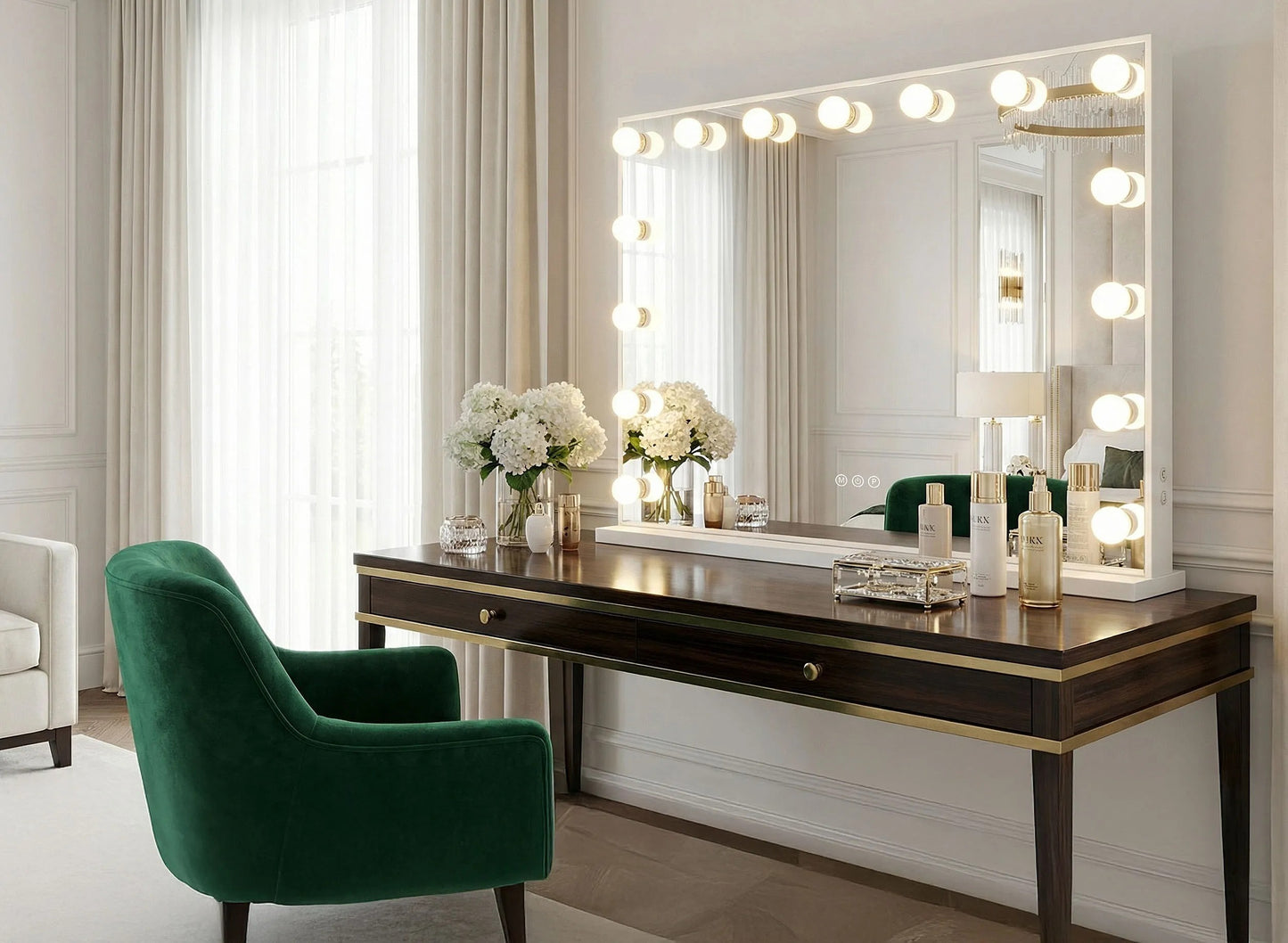 Oglindă LED HOLLYWOOD White 80x60  9