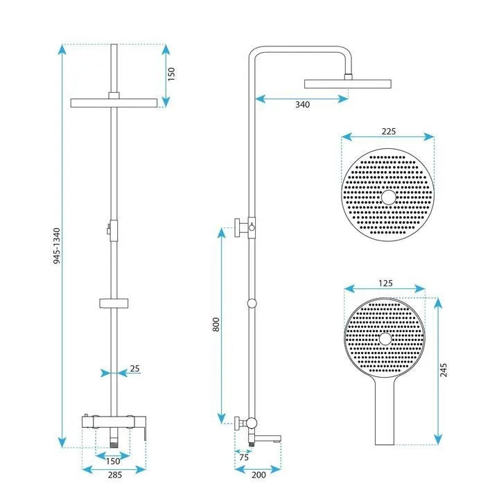 Set de Duș Rea Arcos brush gold  9