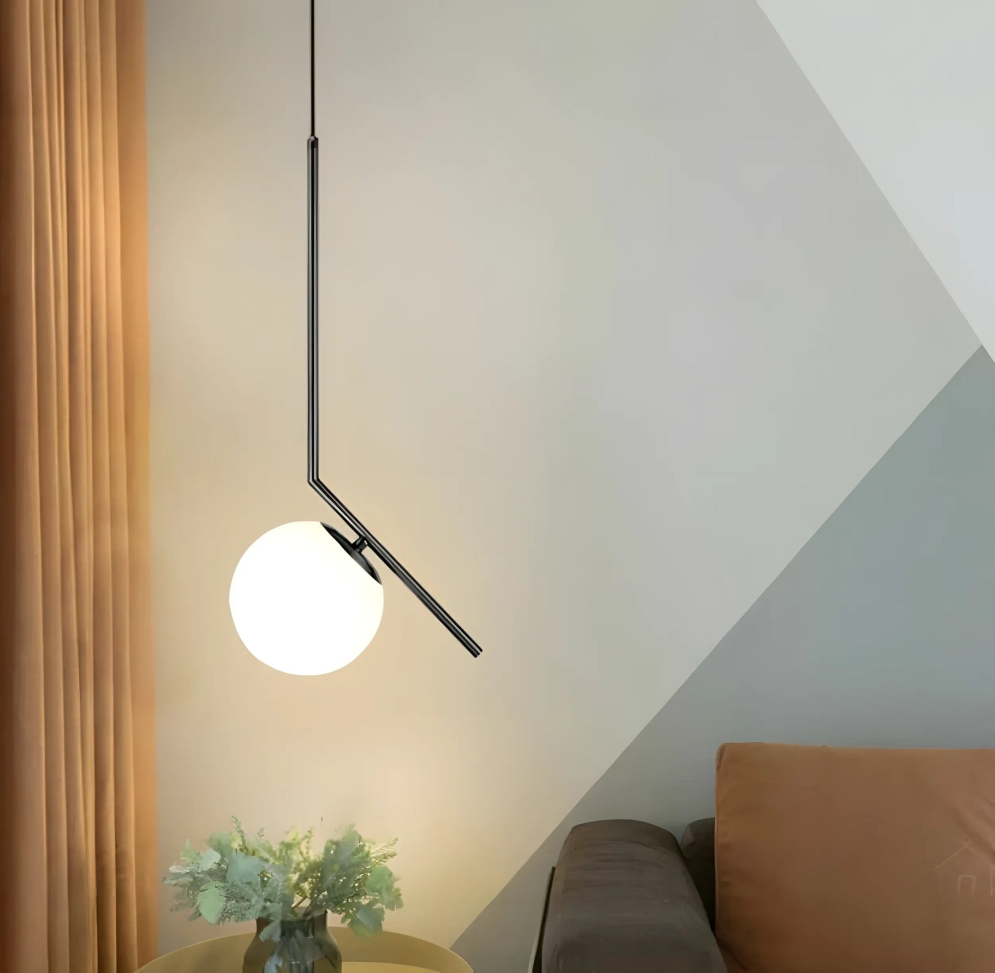 Lampă de tavan suspendata din sticlă aurie alba G107-1W BLACK WHITE  9
