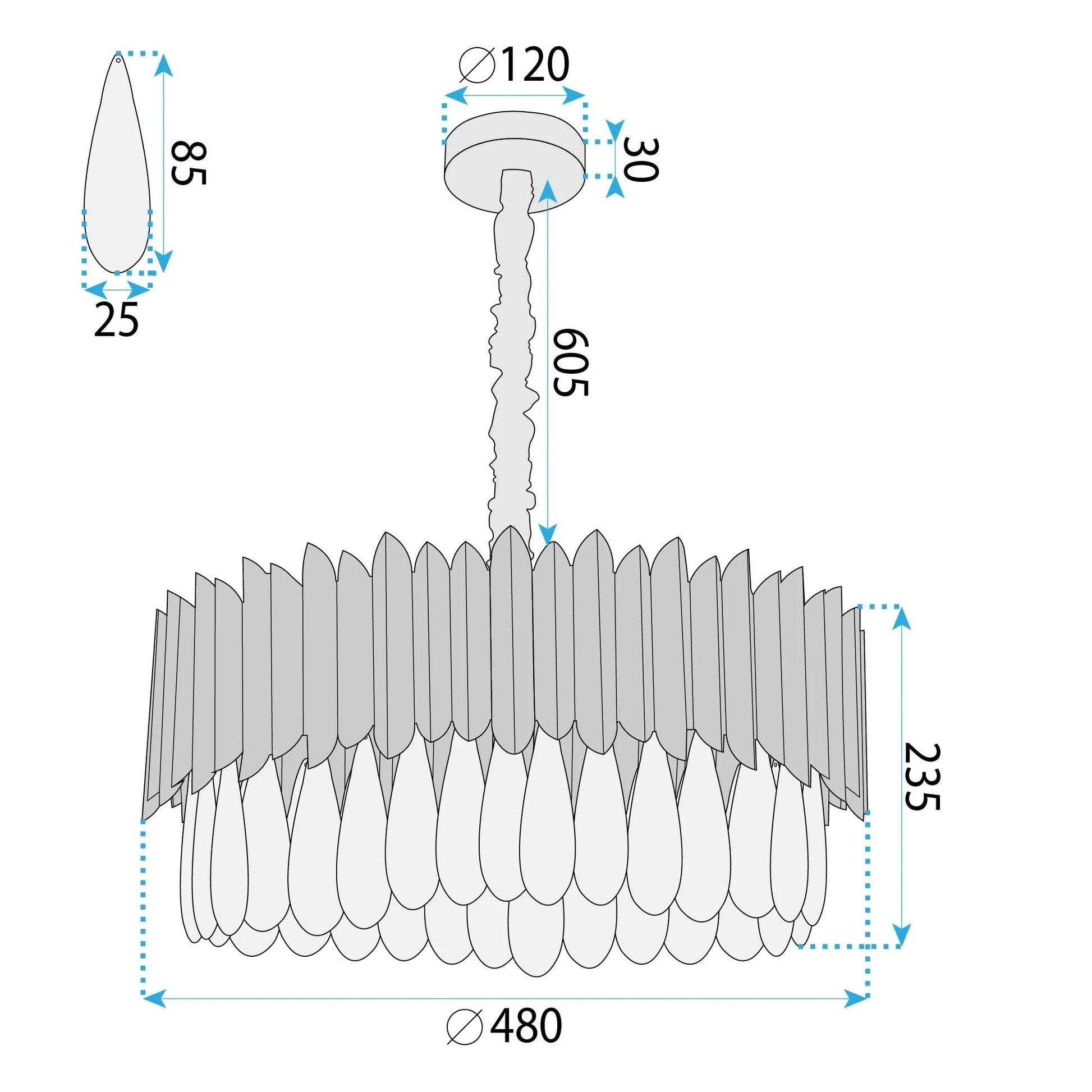 lampă suspendată APP1657-8CP Black  9