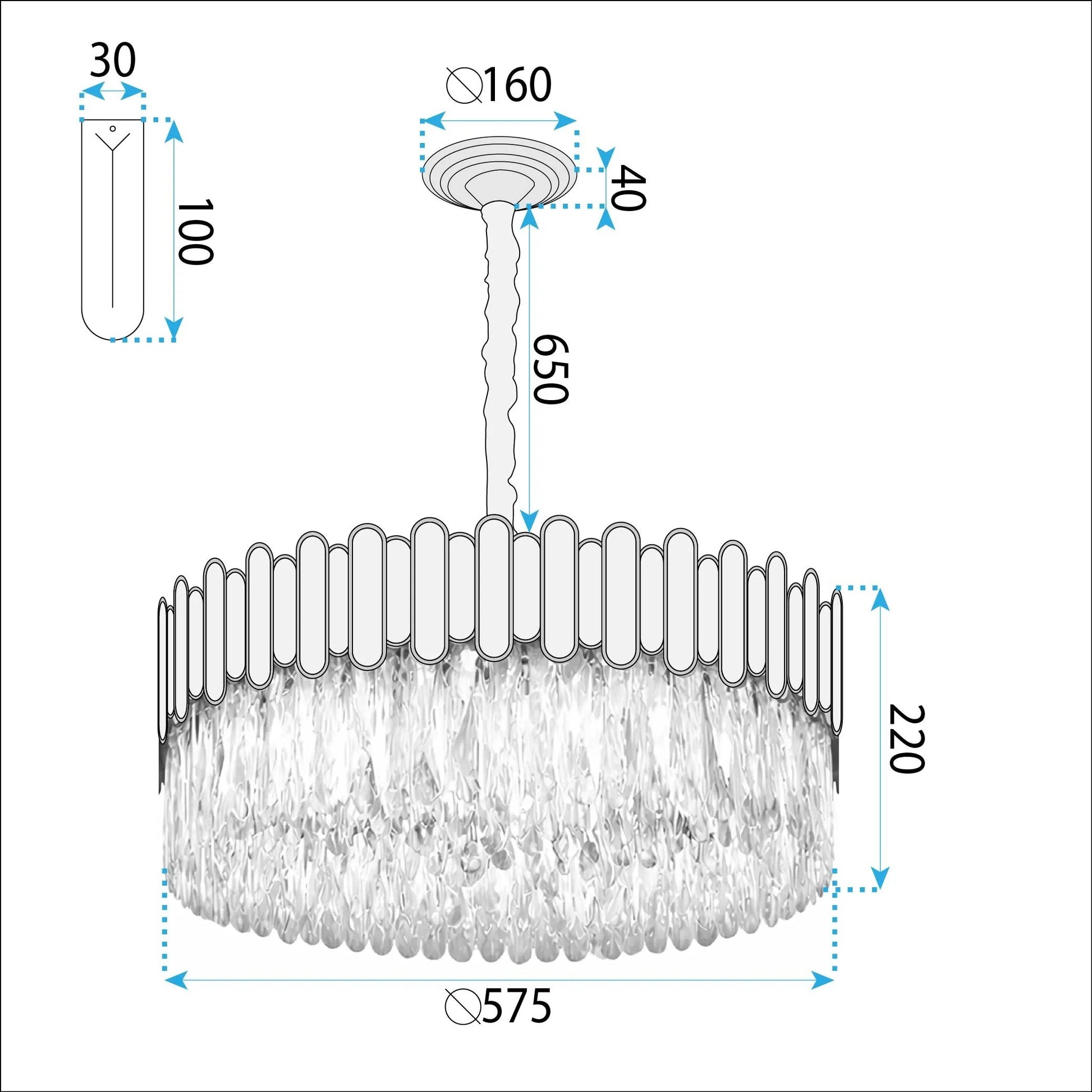 lampă suspendată APP1747-8CP 60 cm Gold  9